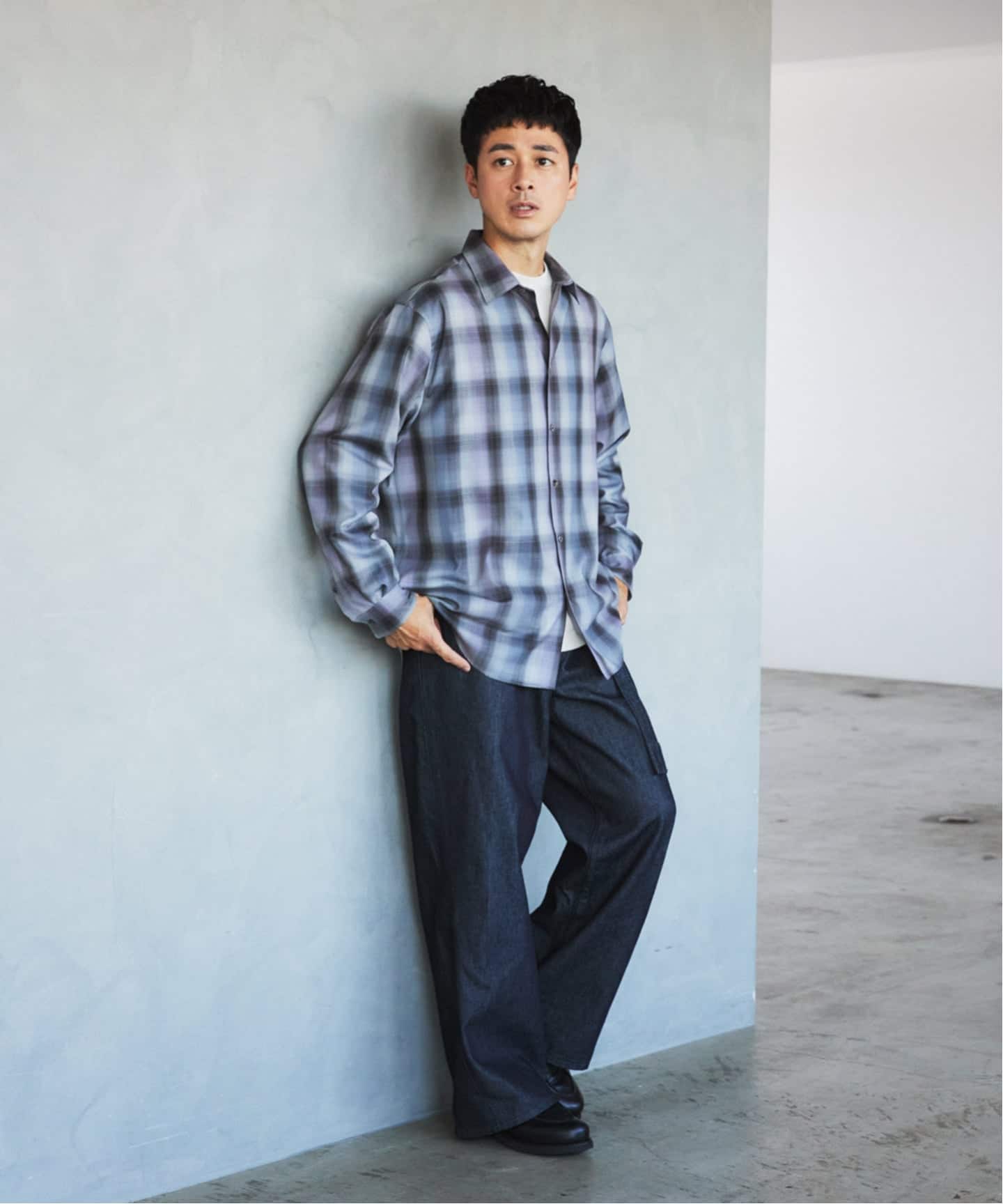 SUPER 120's ウール チェック レギュラー シャツ（シャツ／ブラウス