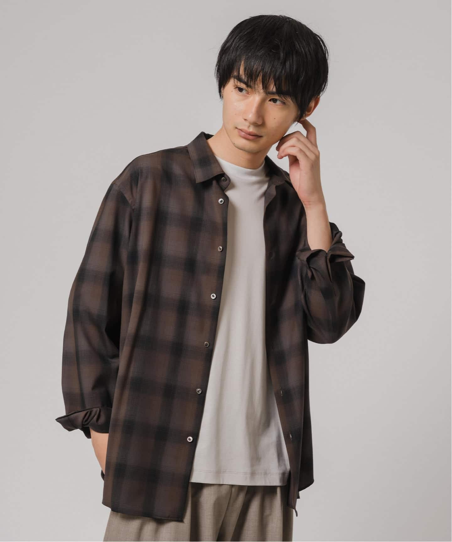 SUPER 120's ウール チェック レギュラー シャツ（シャツ／ブラウス