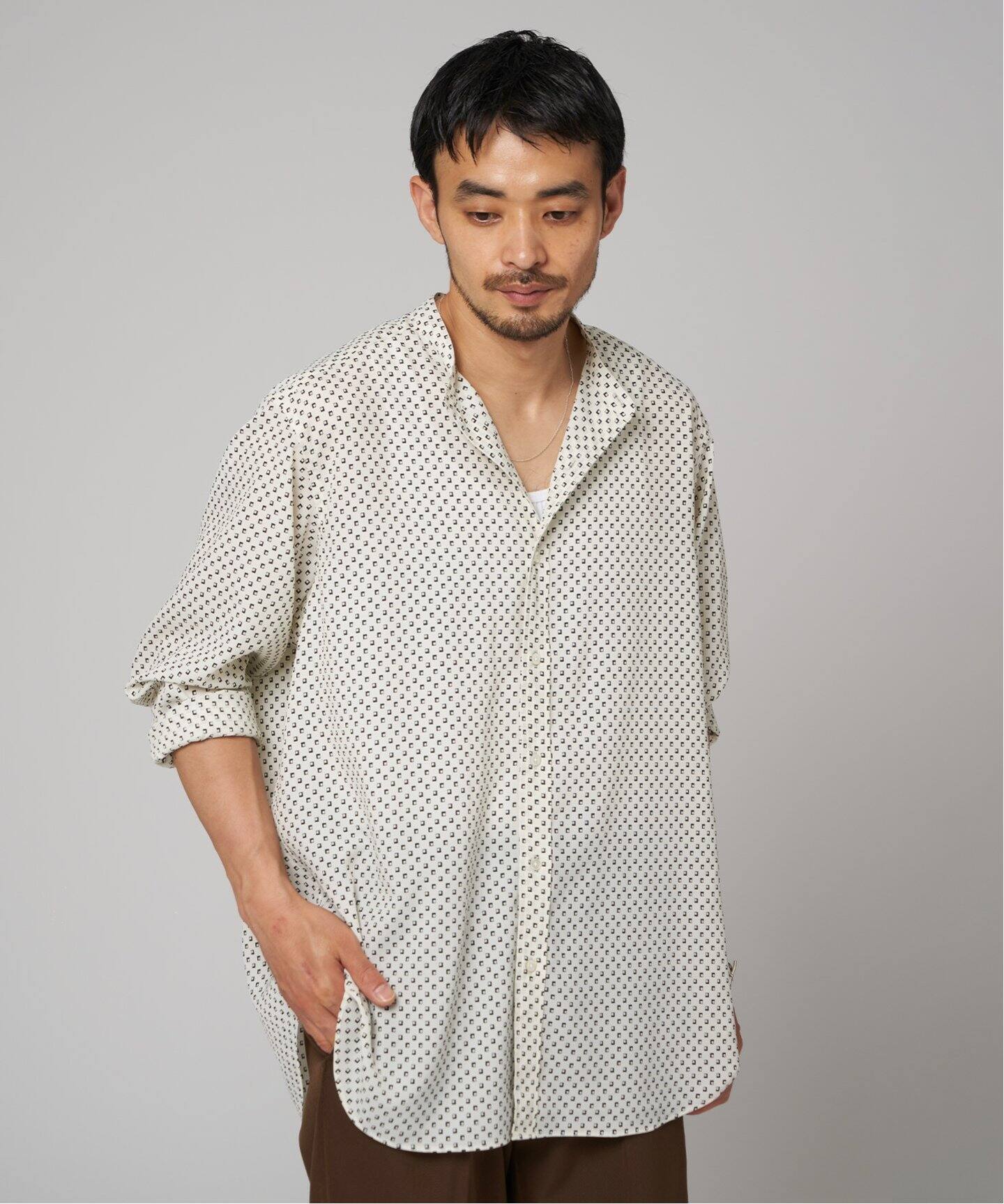 [Knuth Marf] スタンドカラーパターンシャツ (unisex) Knuth Marf] スタンドカラーパターンシャツ (unisex) ZOZO限定