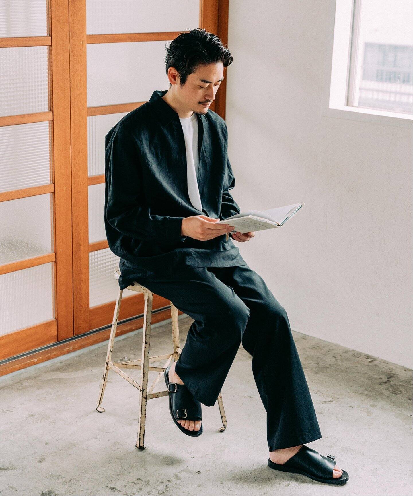 予約》リネン スキッパーシャツ（シャツ／ブラウス）｜EDIFICE 