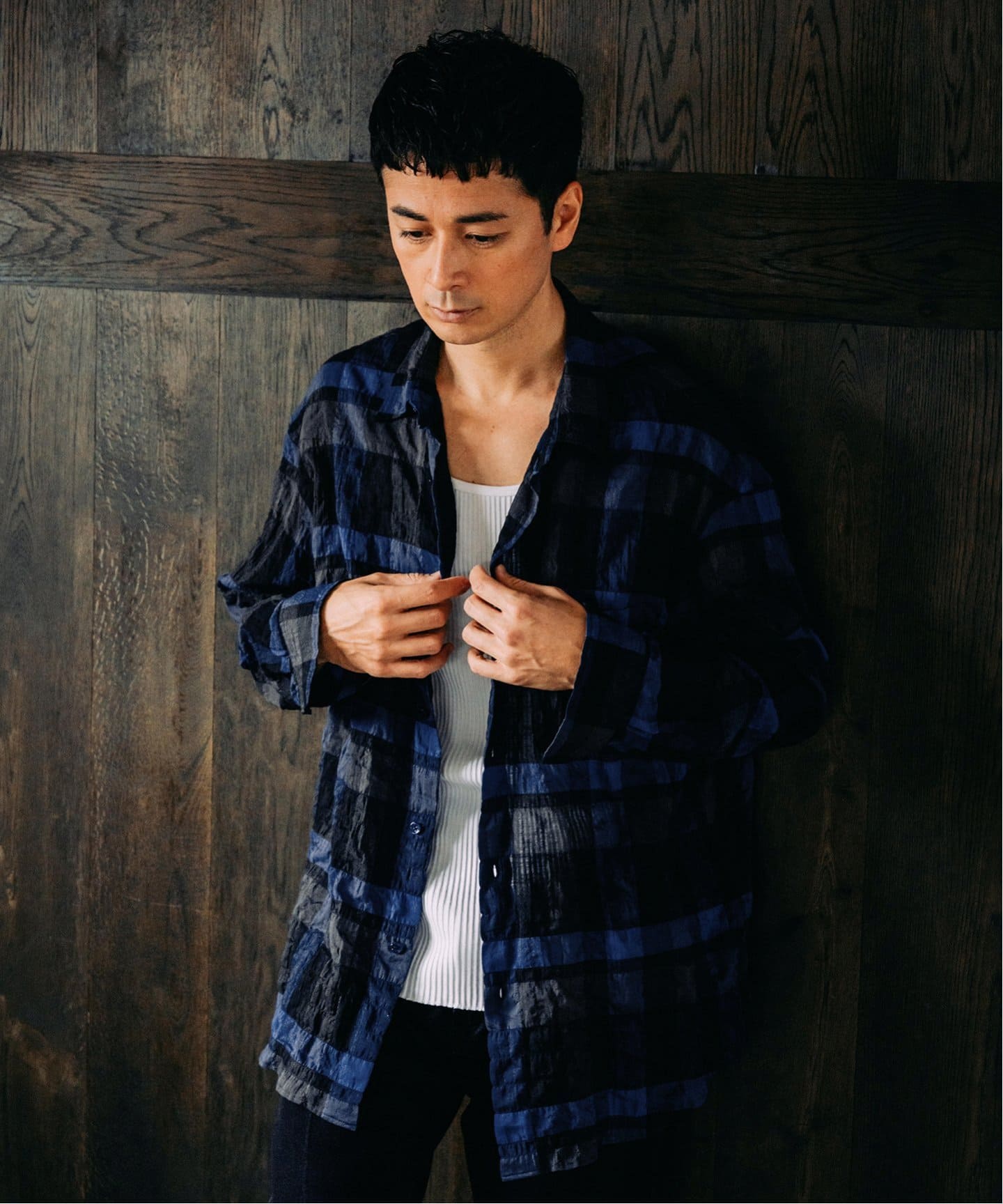 シアー チェック レギュラーカラーシャツ（シャツ／ブラウス