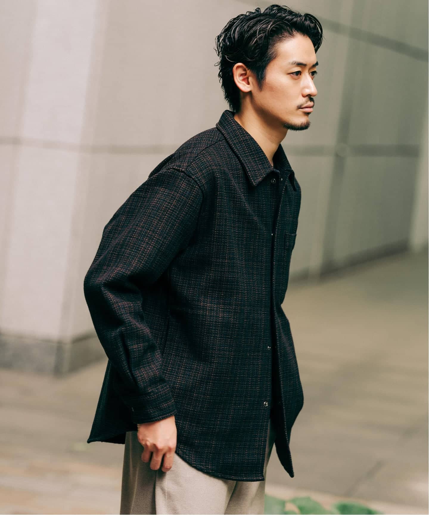 EDIFCE コットンツイードリングドットシャツ コットン ツイード リングドット シャツ（シャツ／ブラウス）｜EDIFICE