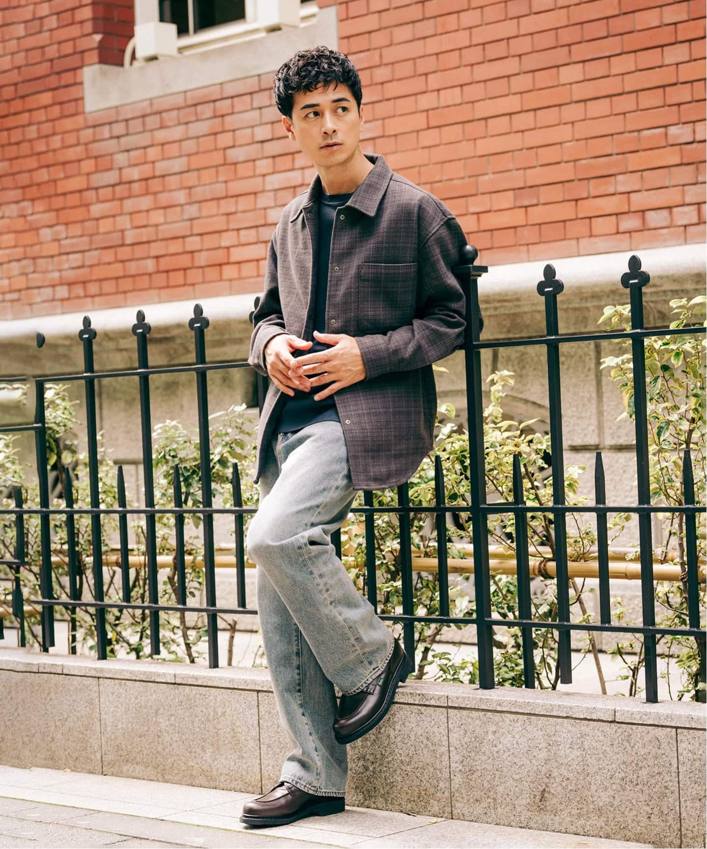 EDIFCE コットンツイードリングドットシャツ コットン ツイード リングドット シャツ（シャツ／ブラウス）｜EDIFICE