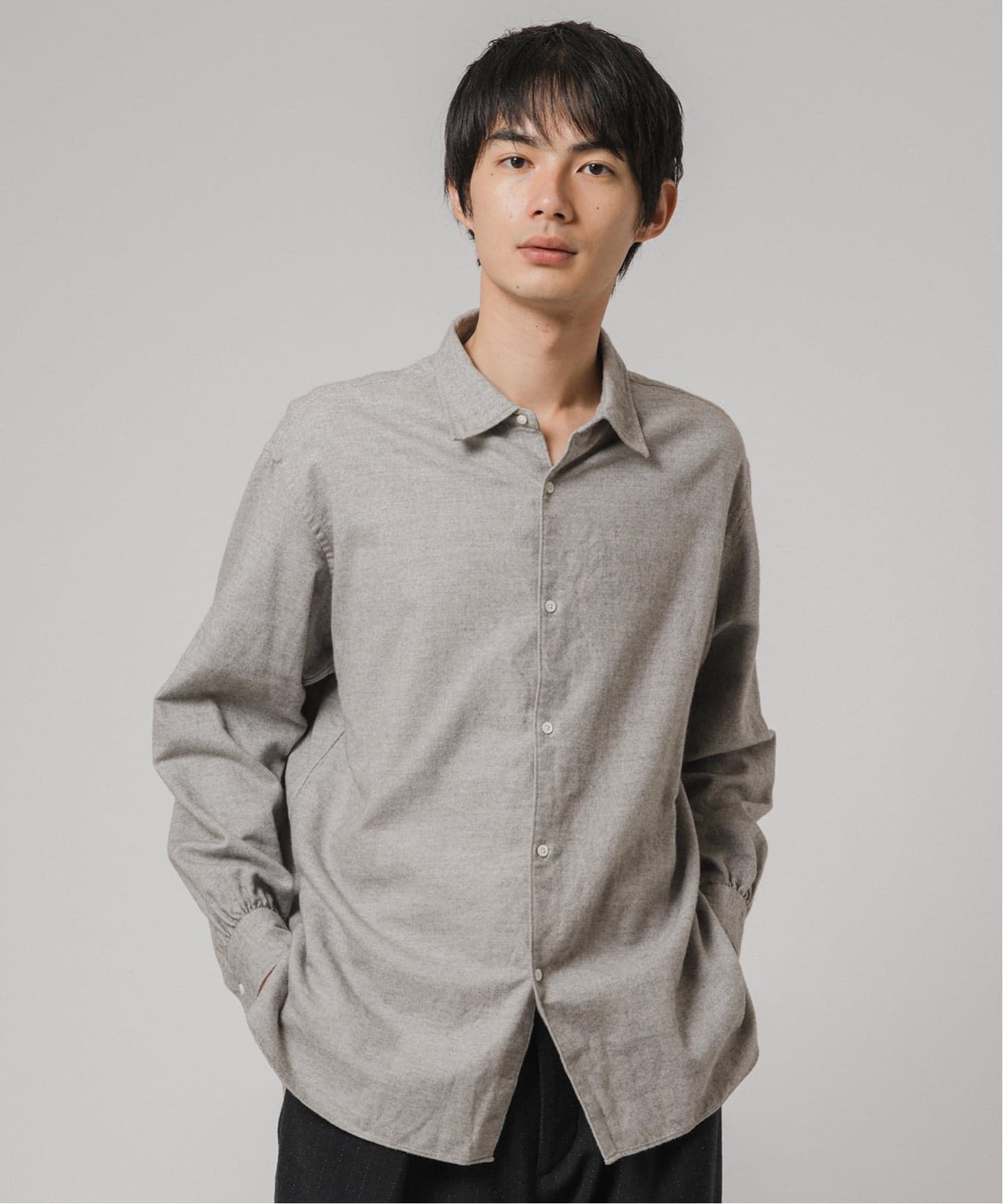 エディフィス（EDIFICE）/ETS．MATERIAUX(マテリオ) ネル フレンチ ワーク シャツ ETS.MATERIAUX(マテリオ) ネル フレンチ ワーク シャツ（シャツ