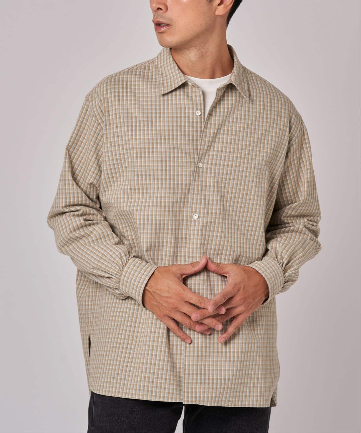 エディフィス（EDIFICE）/ETS．MATERIAUX(マテリオ) チェック フレンチ ワーク シャツ ETS.MATERIAUX(マテリオ) チェック フレンチ ワーク シャツ（シャツ