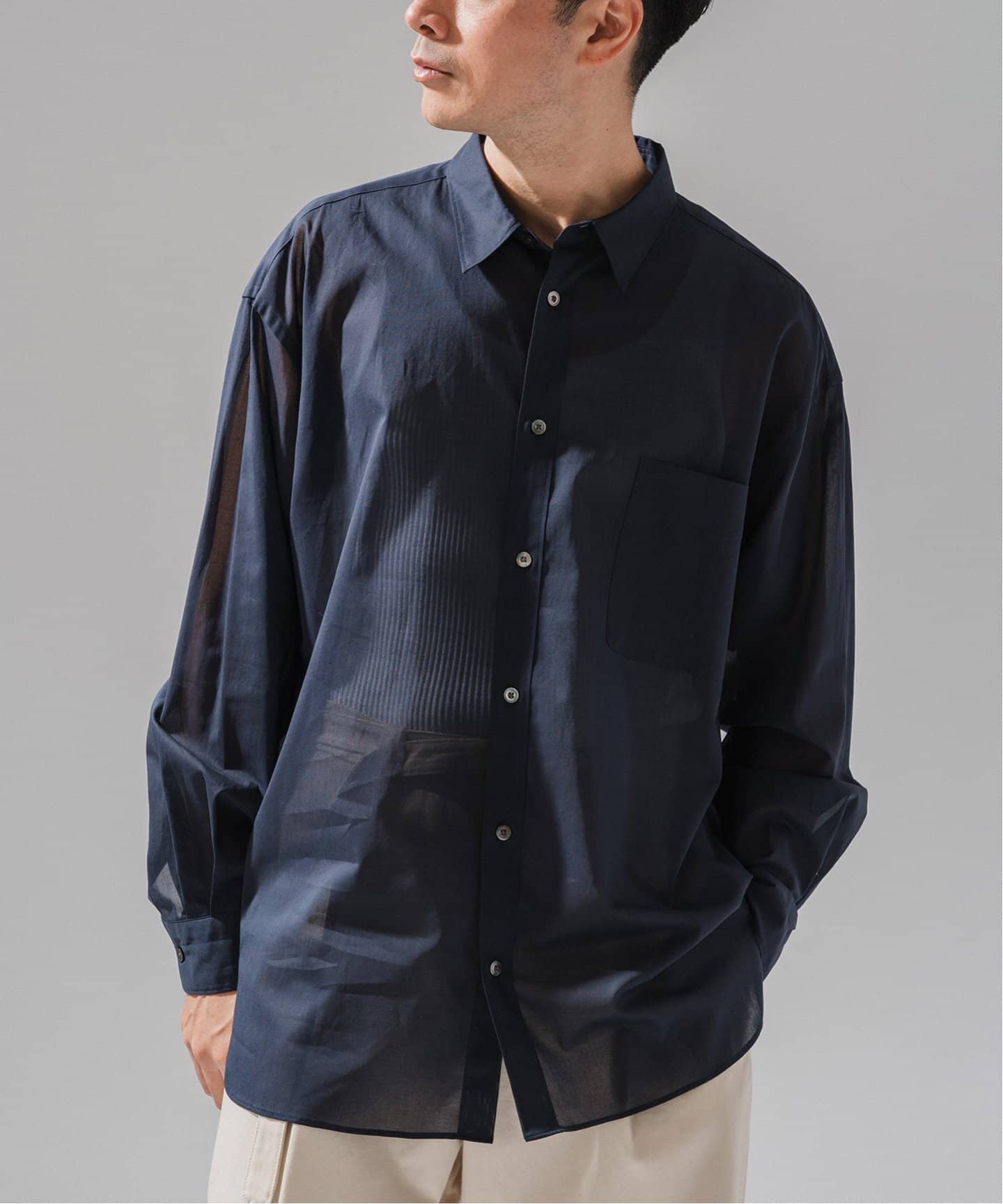 E. ボイルコットン シアーシャツ（シャツ／ブラウス）｜EDIFICE