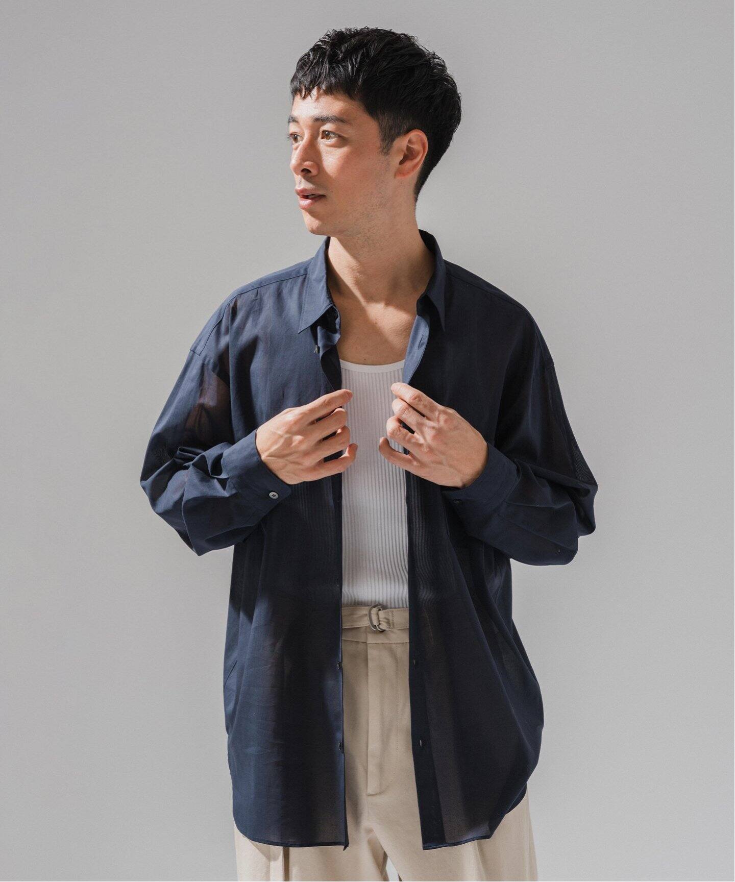 E. ボイルコットン シアーシャツ（シャツ／ブラウス）｜EDIFICE