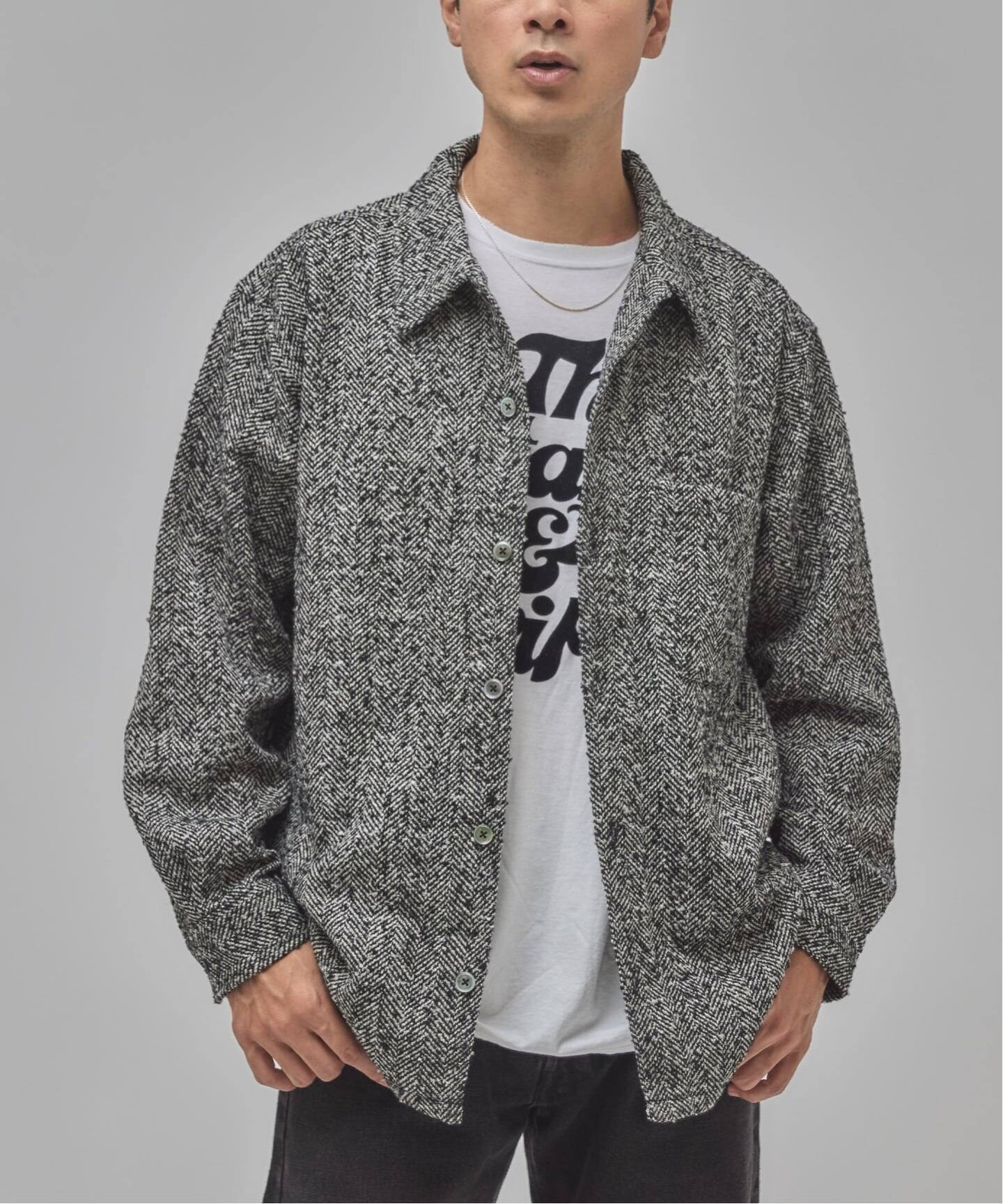 エディフィス　ツイードジャケット　EDIFICE British Wool Frank ツイード シャツ ブルゾン（その他ブルゾン／アウター
