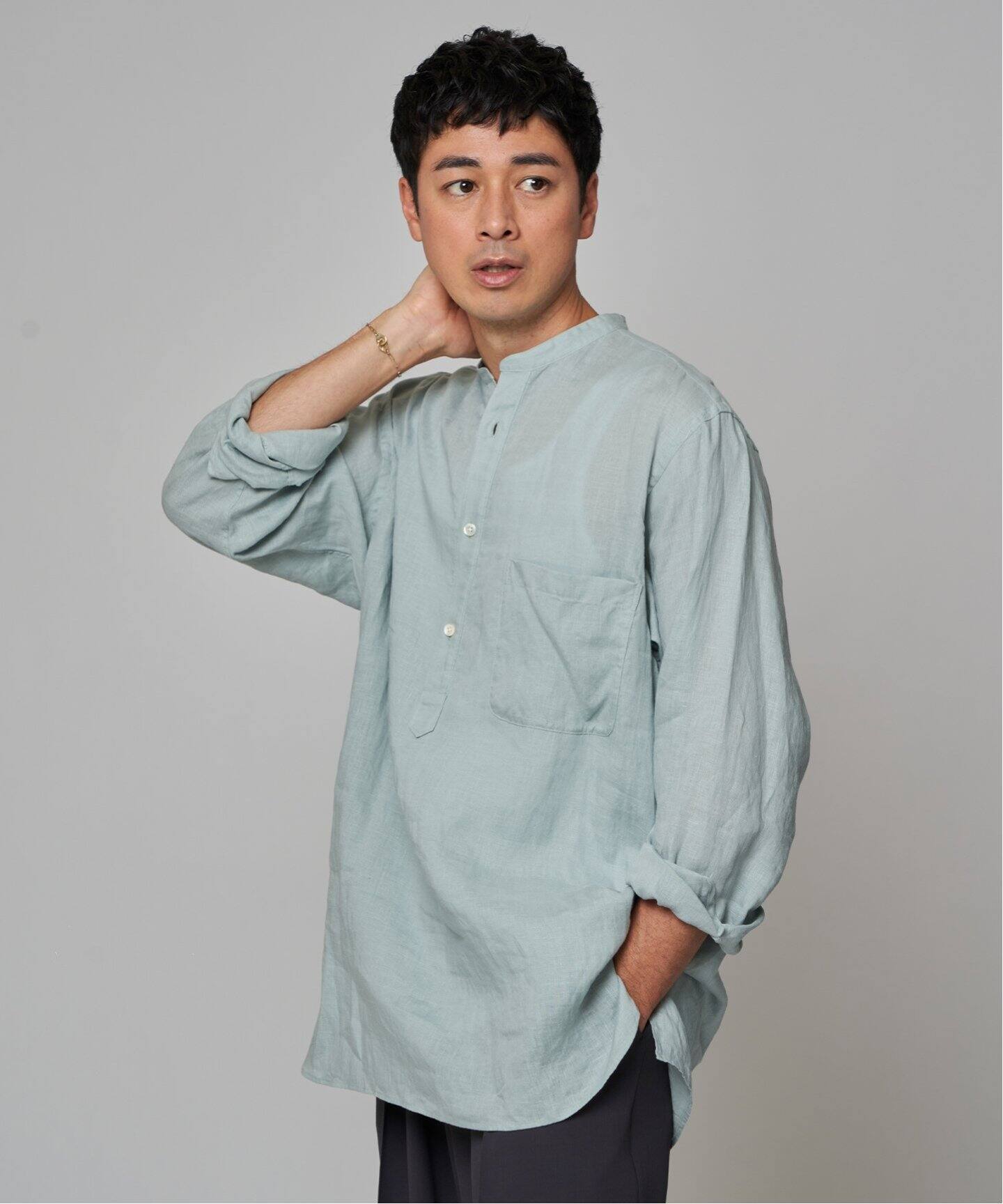 E.バンドカラー プルオーバー シャツ（シャツ／ブラウス）｜EDIFICE