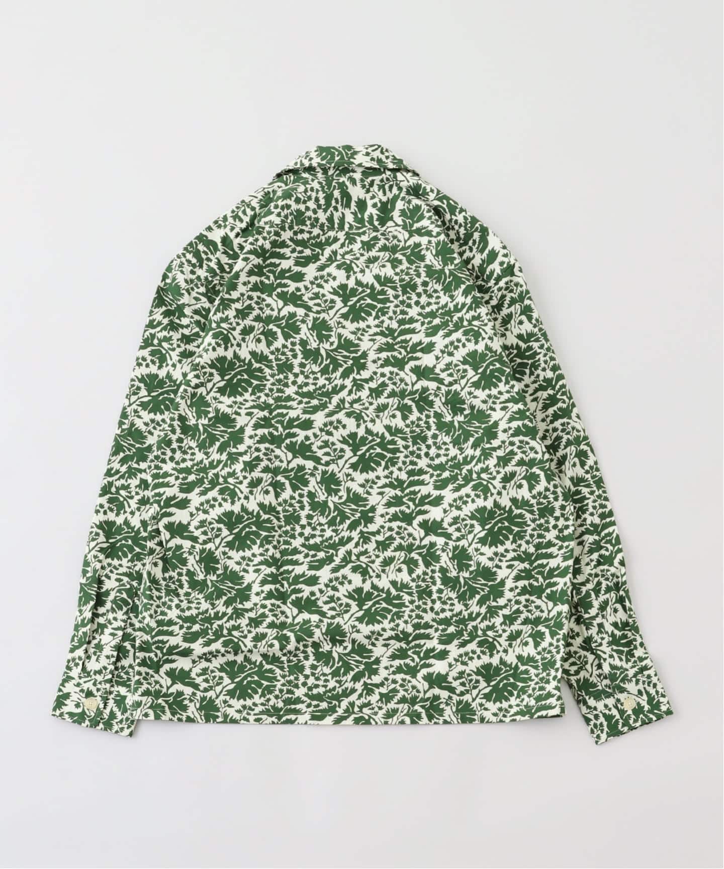 ▪️40s ISS レーヨンTシャツ フリーダムスリーブ チェーンステッチ 緑 白 fursac (フルサック) Cotton overshirt with print green（シャツ