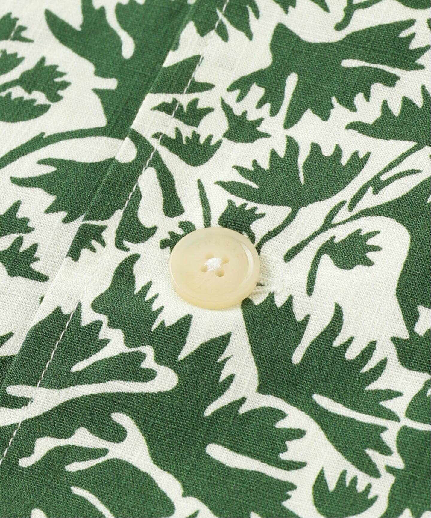 fursac (フルサック) Cotton overshirt with print green（シャツ