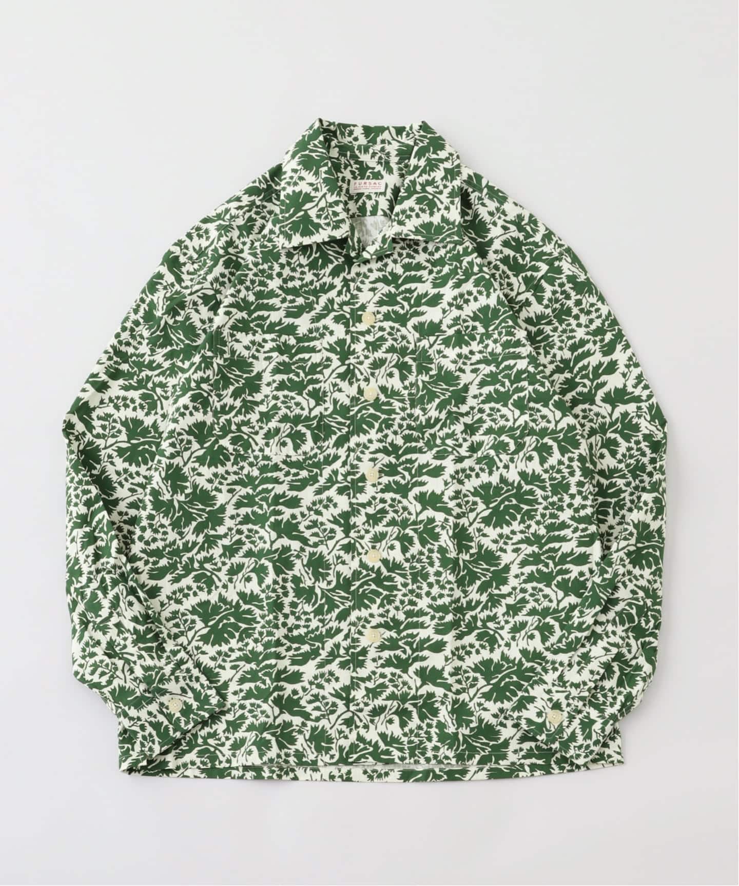 エディフィス（EDIFICE）/fursac (フルサック) Cotton overshirt with print clare fursac (フルサック) Cotton overshirt with print green（シャツ