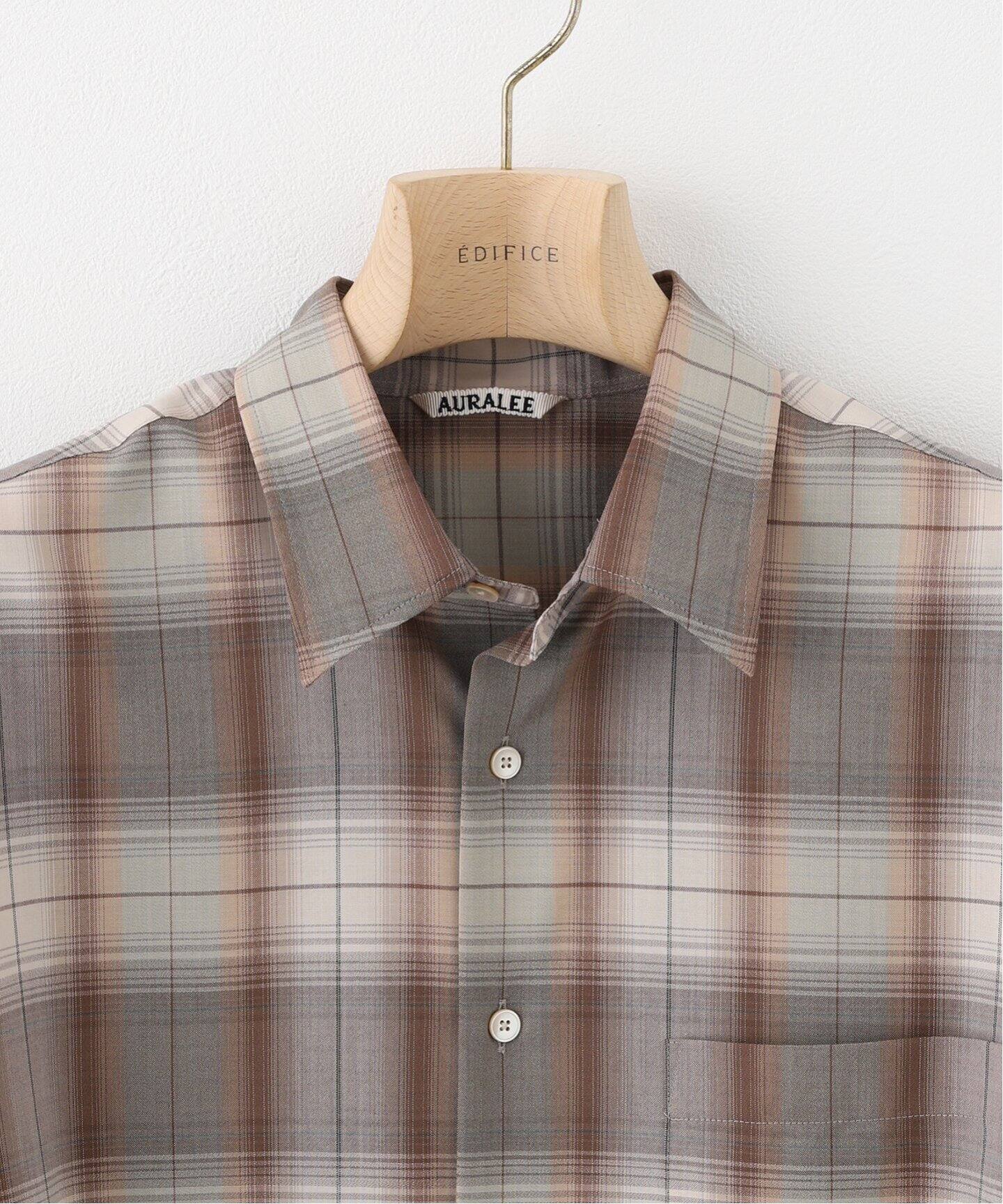 AURALEE (オーラリー) SUPER LIGHT WOOL CHECK シャツ A25SS01LC 