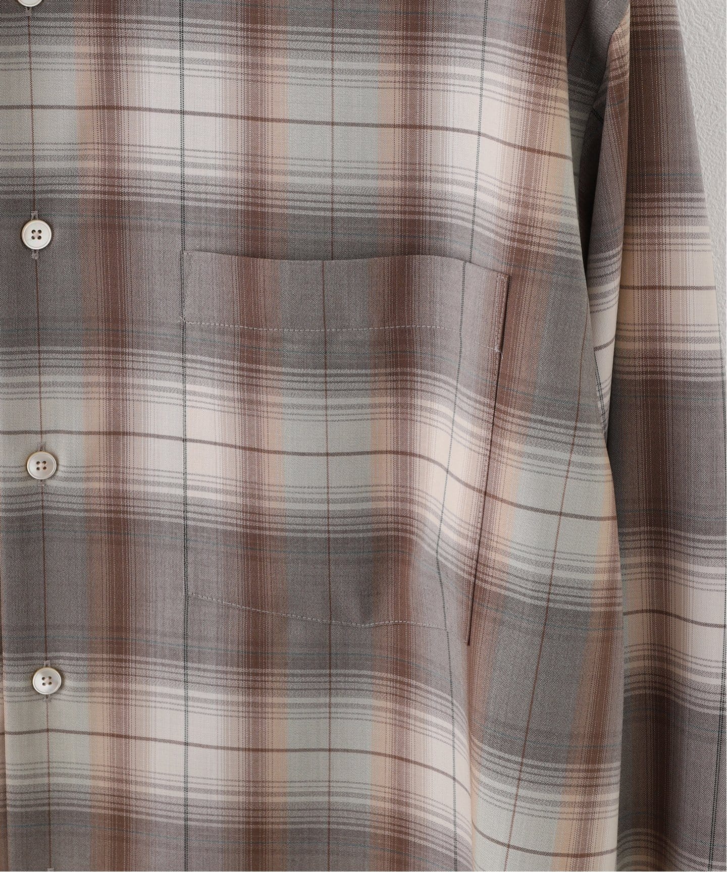 AURALEE 25ss チェックシャツ サイズ3 GRAY BROWN auralee 25ss super light wool check shirt 3 gray brown