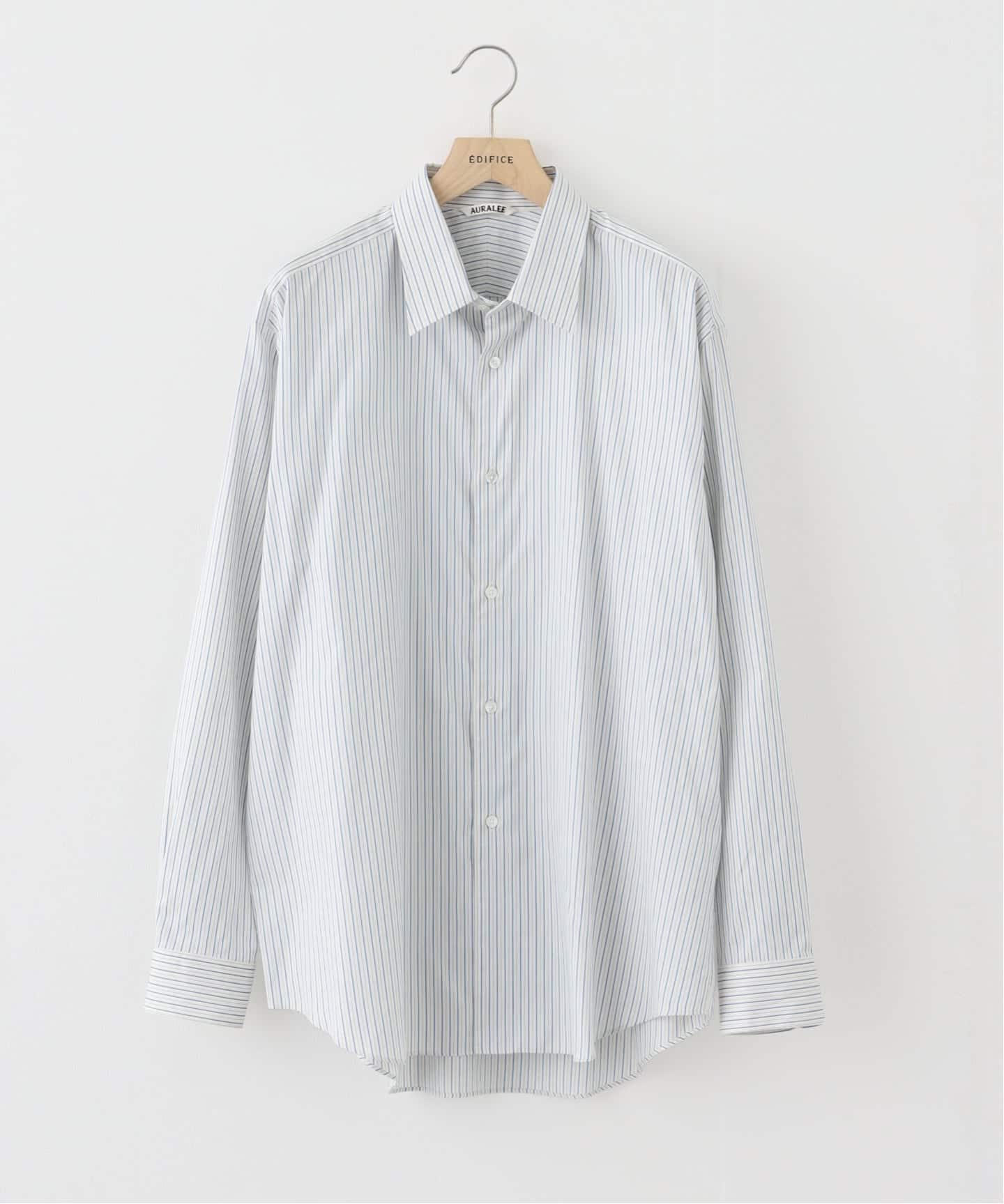 AURALEE (オーラリー) COTTON SILK STRIPE SHIRT（シャツ