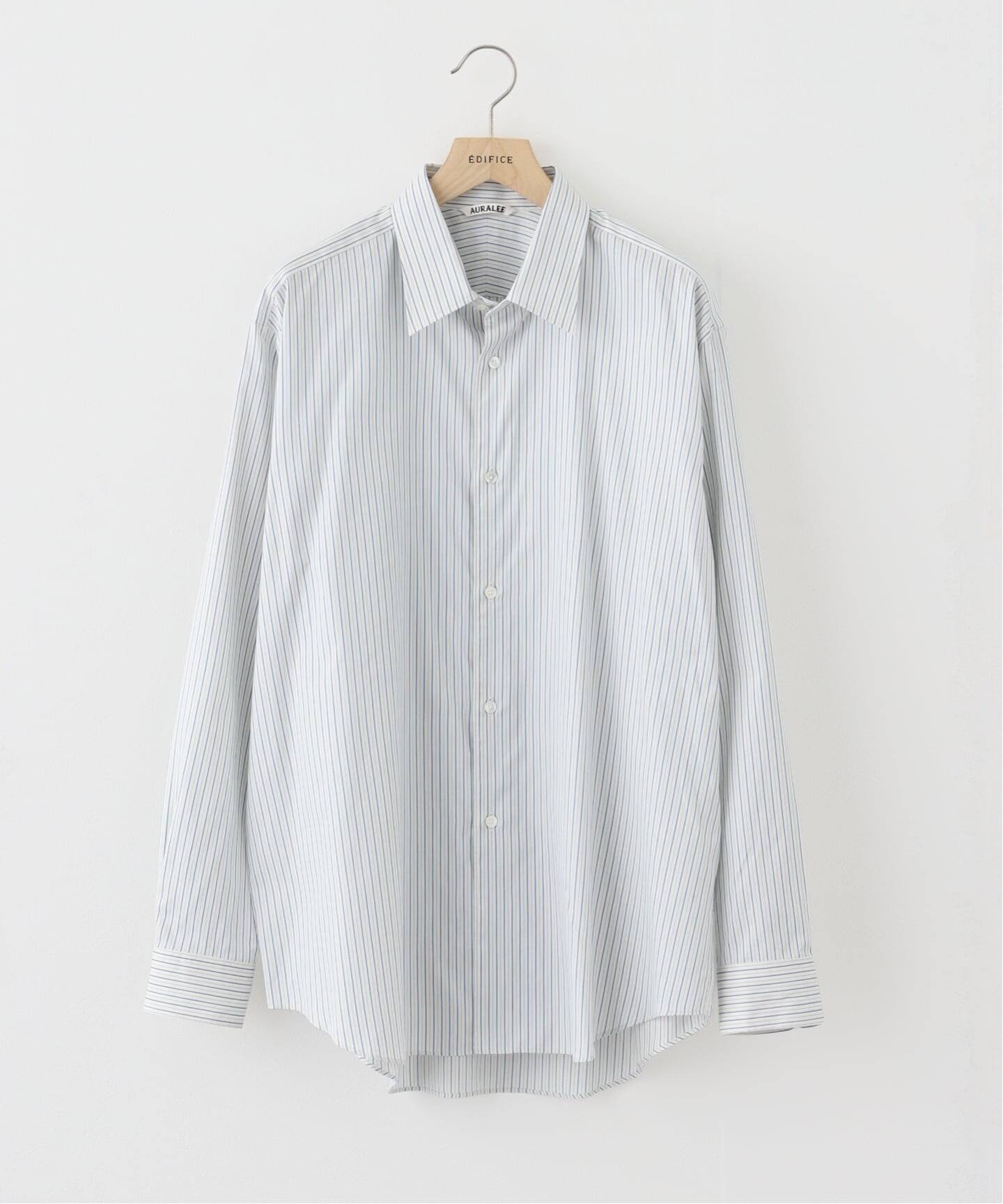 AURALEE (オーラリー) COTTON SILK STRIPE SHIRT（シャツ／ブラウス 
