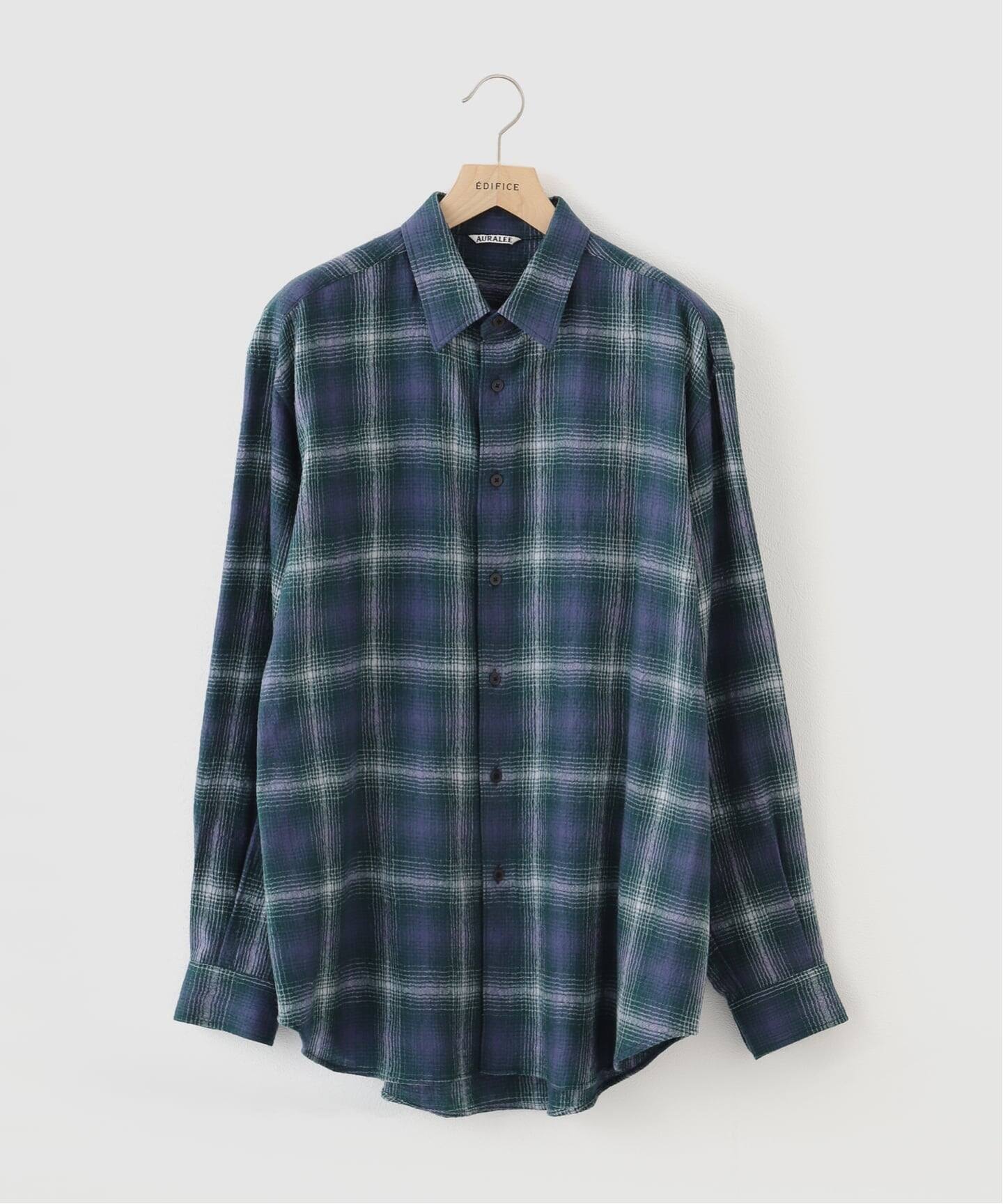 AURALEE (オーラリー) AIRY WOOL CHECK シャツ（シャツ／ブラウス