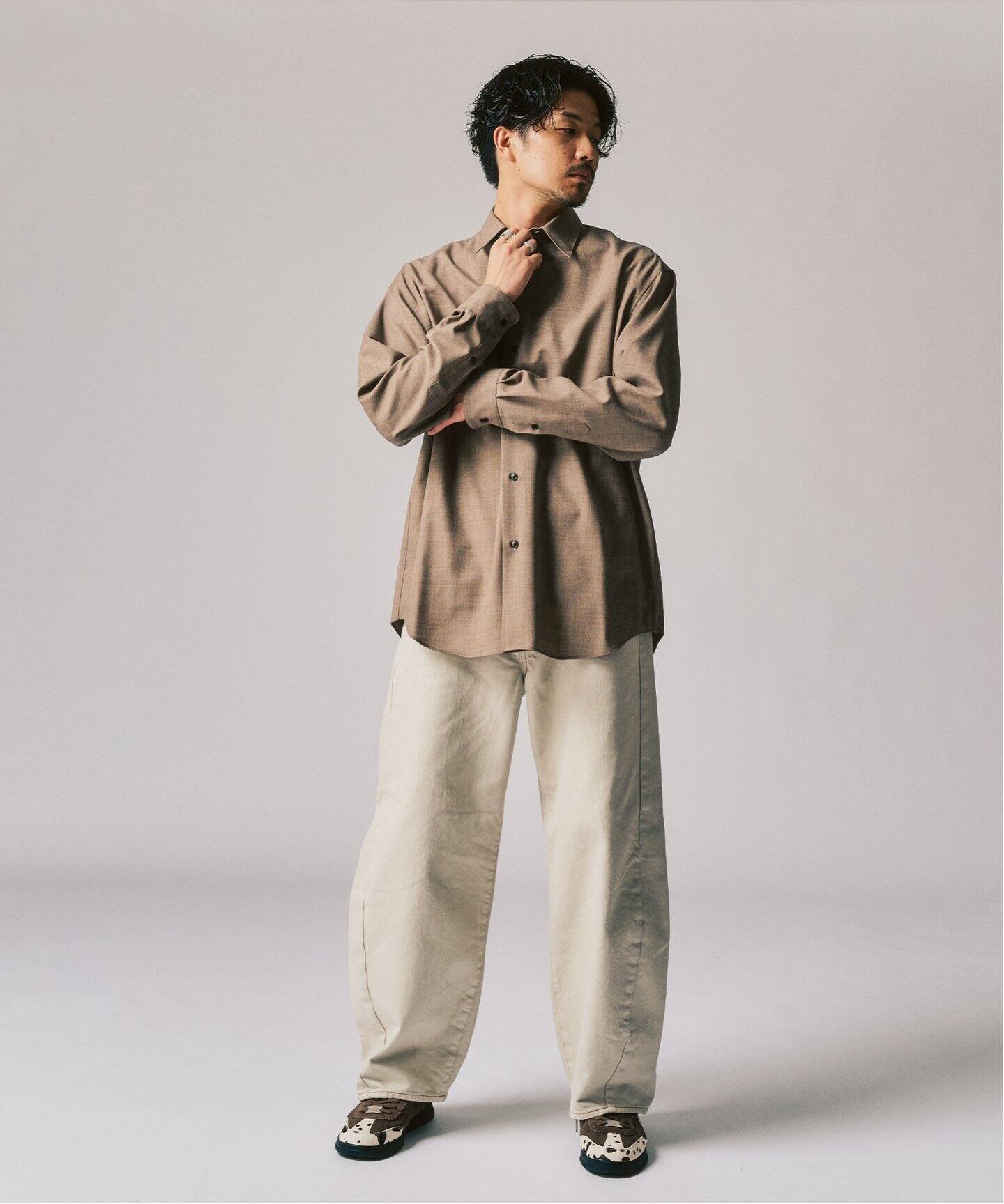 LE JAPON Akita レギュラーウールシャツ（シャツ／ブラウス）｜417