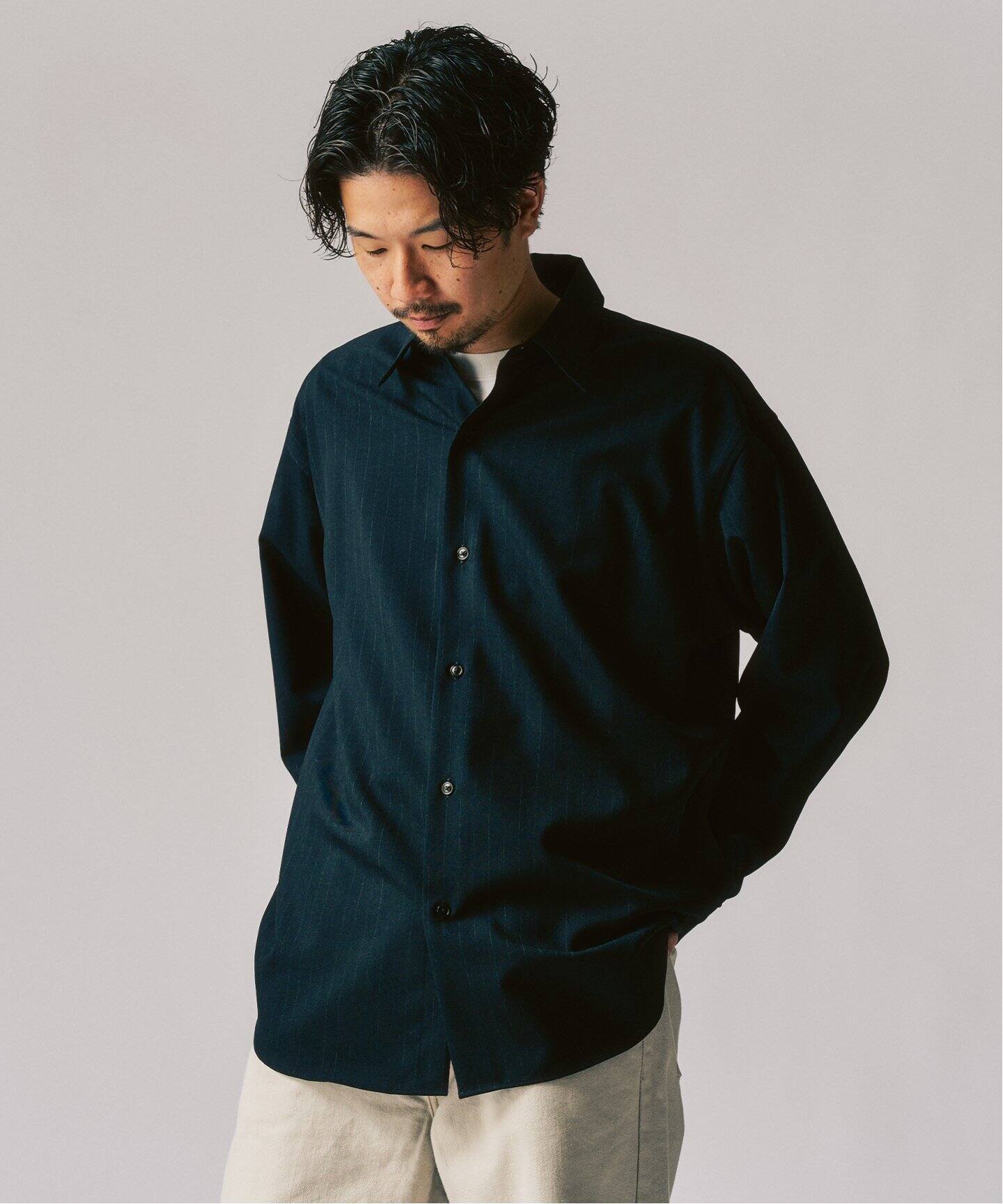 LE JAPON Akita レギュラーウールシャツ（シャツ／ブラウス）｜417