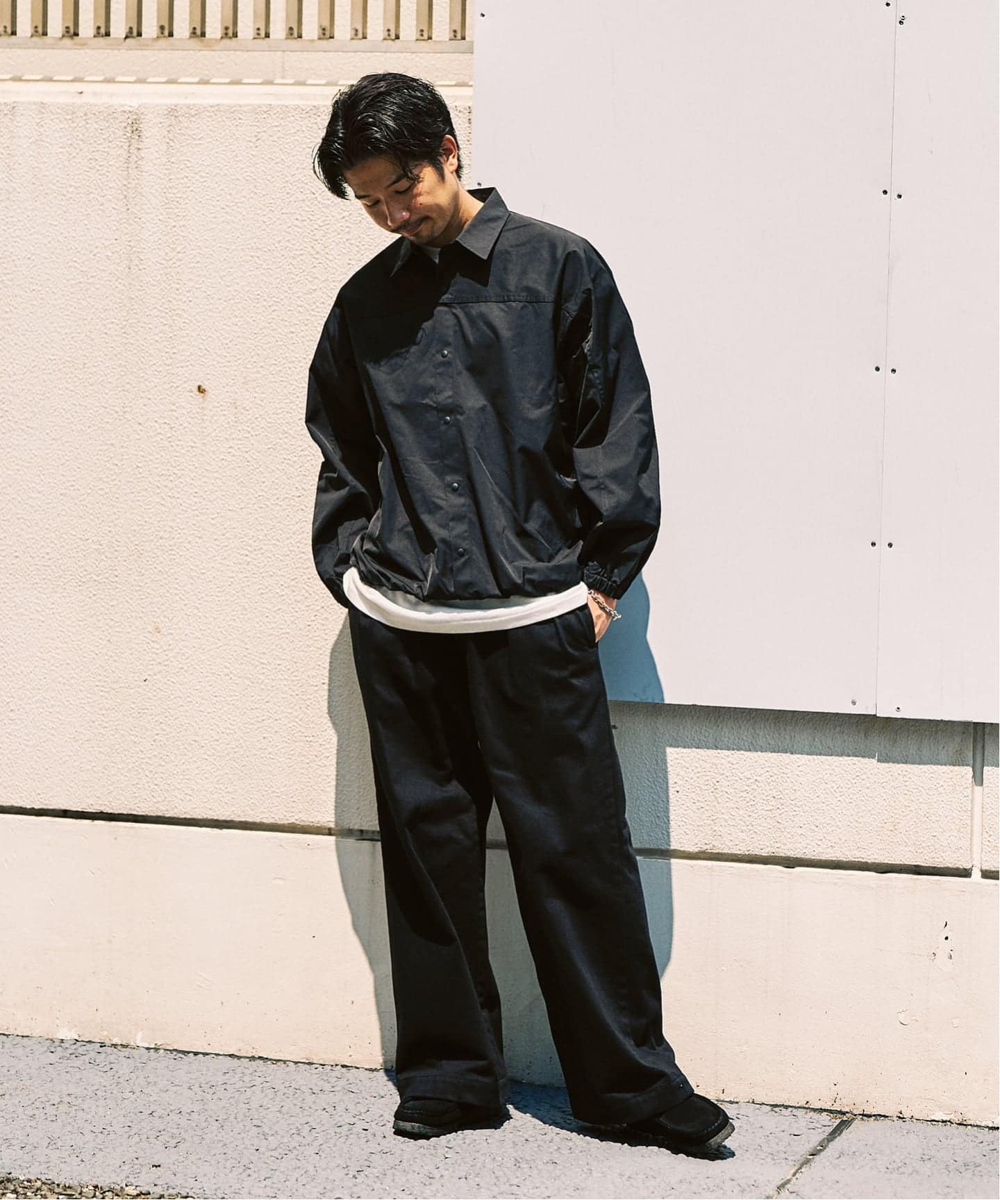 【最終価格】FRAMeWORK シャンブレーシャツ 2024 ストレッチ】シャンブレーツイル 長袖カッタウェイカラーシャツ