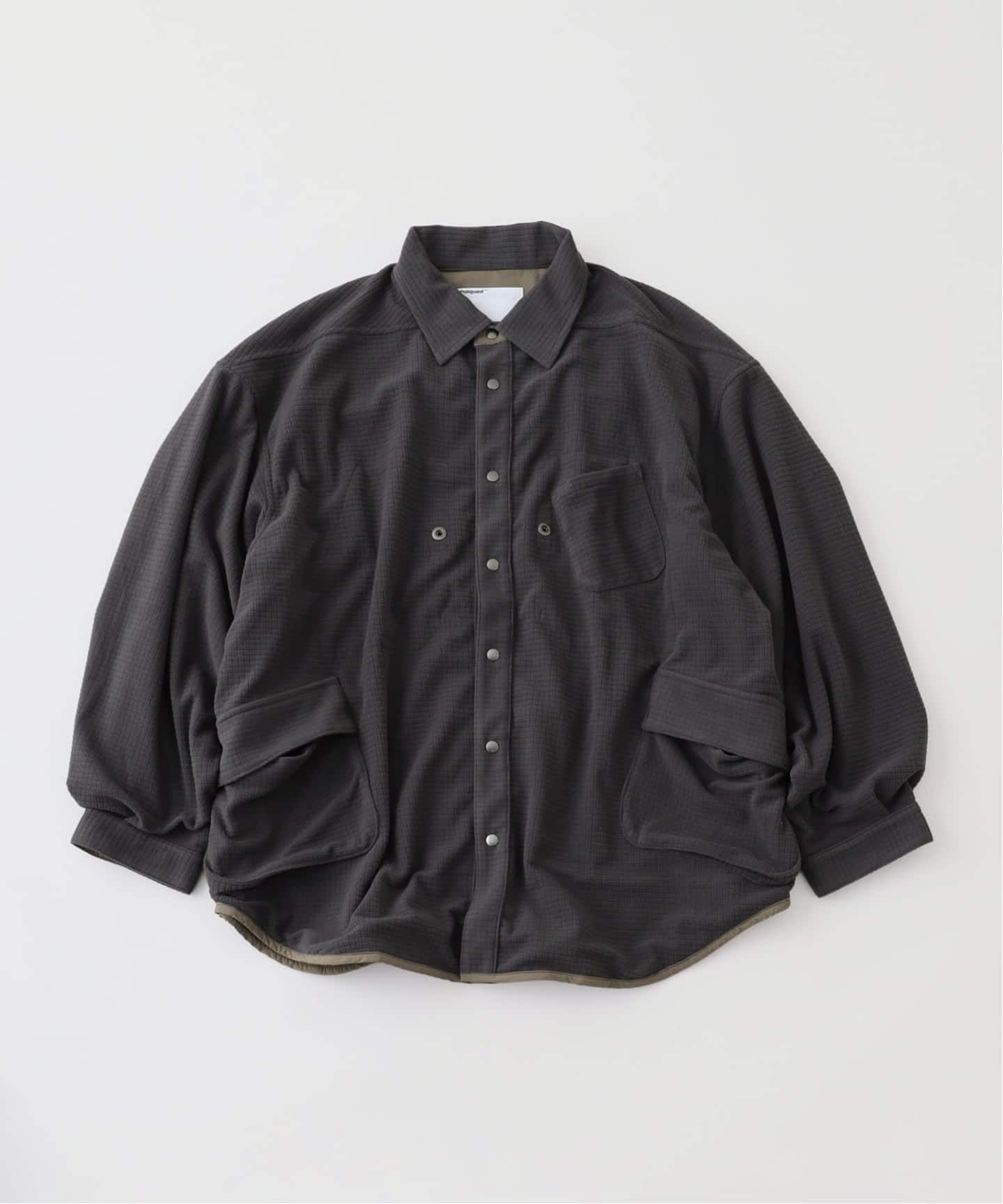 Poliquant / 長袖シャツ/3/コットン/ブラック/無地/2002012// POLIQUANT / ポリクアント THE REVERSIBLE BLOCK-FLEECE SHIRT JKT