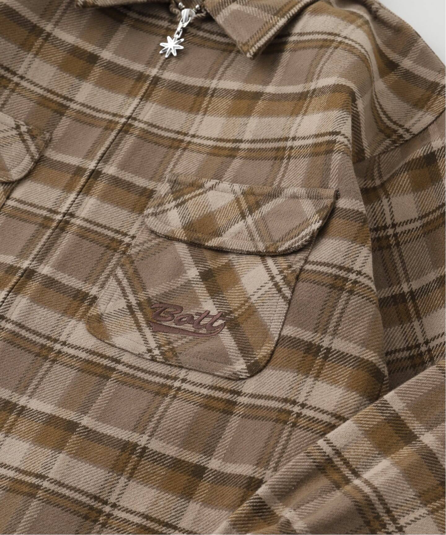 トップス bott box flannel shirt BoTT / ボット ZIP-UP FLANNEL SHIRT（シャツ／ブラウス）｜PULP