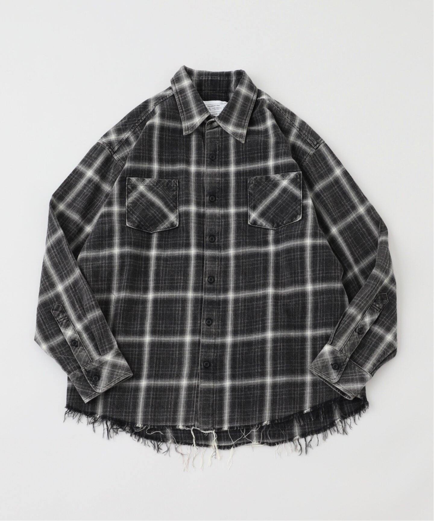 Rafu ラフ ネルシャツ ブラック×ブルー 23SS Rafu - 【残りわずか】Box shirt / ボックスシャツ / ネルシャツ