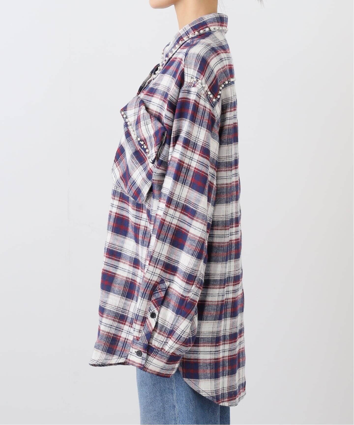 Geek Office / ギークオフィス】OPEN YY Woven BEADED POCKET SHIRT