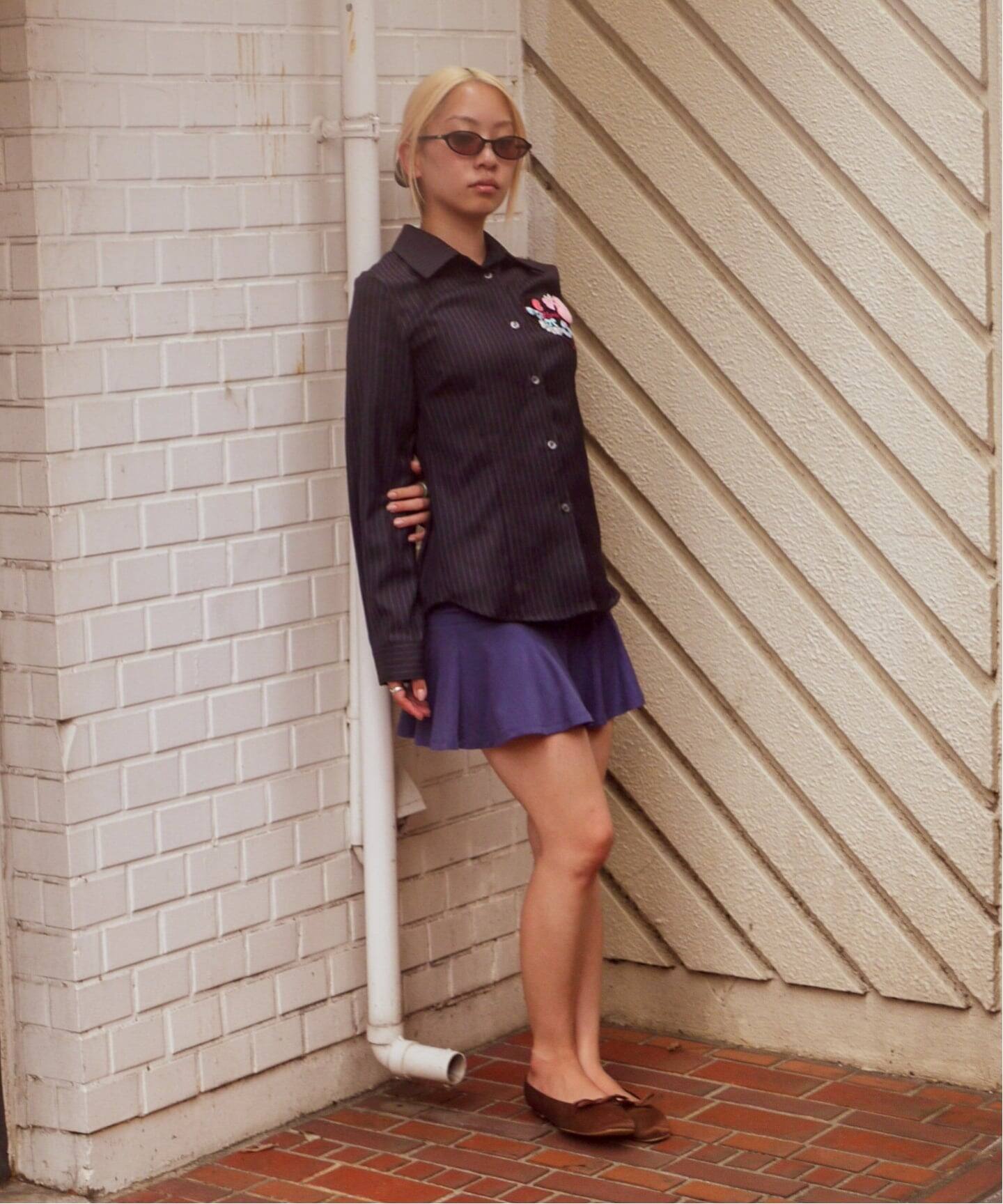 MOMENTEL / モーメンタル Heart Velcro Stripe Shirt（シャツ