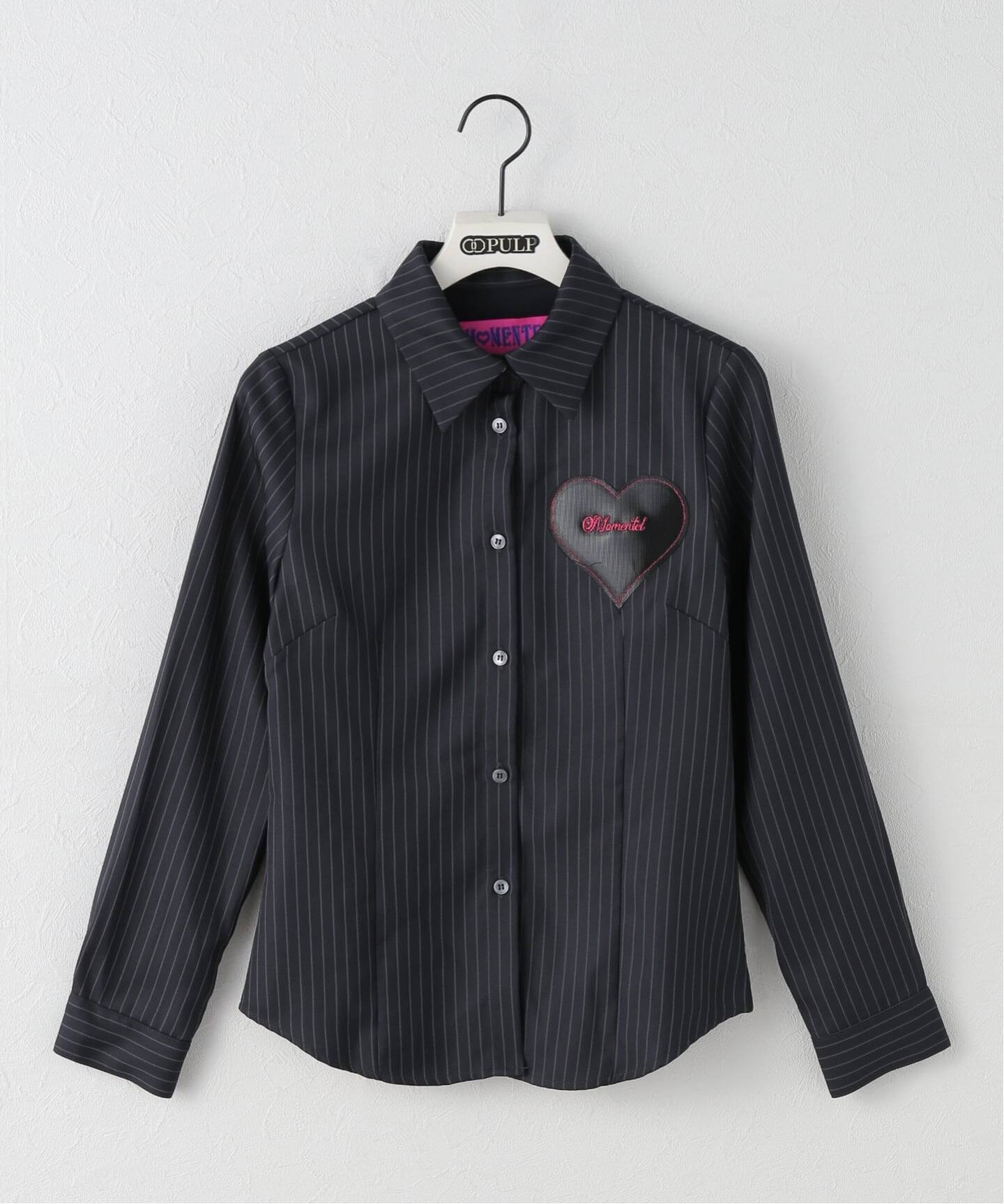 MOMENTEL / モーメンタル Heart Velcro Stripe Shirt（シャツ