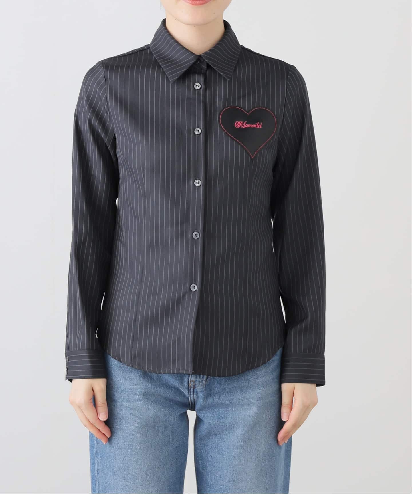 MOMENTEL / モーメンタル Heart Velcro Stripe Shirt（シャツ