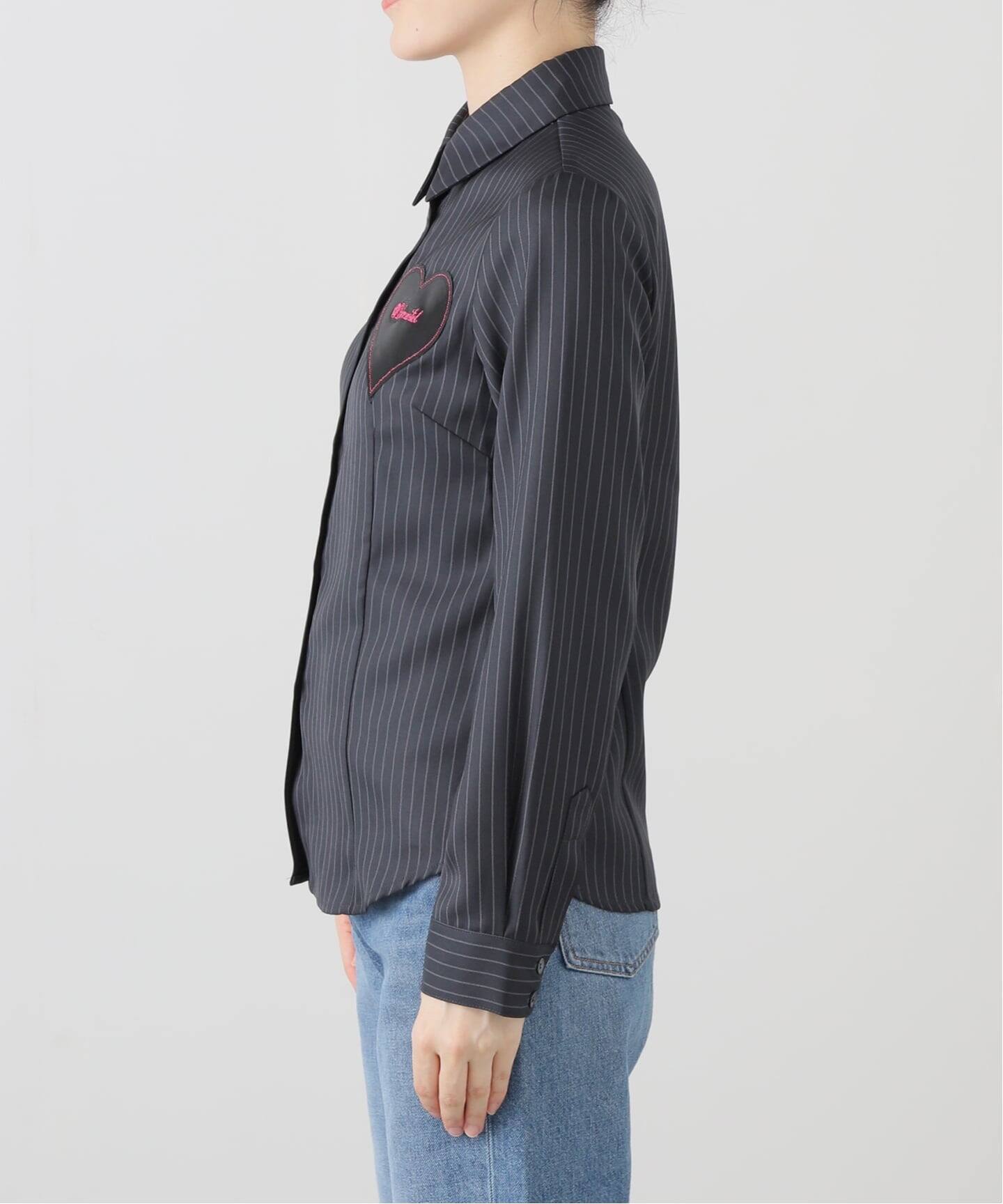 MOMENTEL / モーメンタル Heart Velcro Stripe Shirt（シャツ