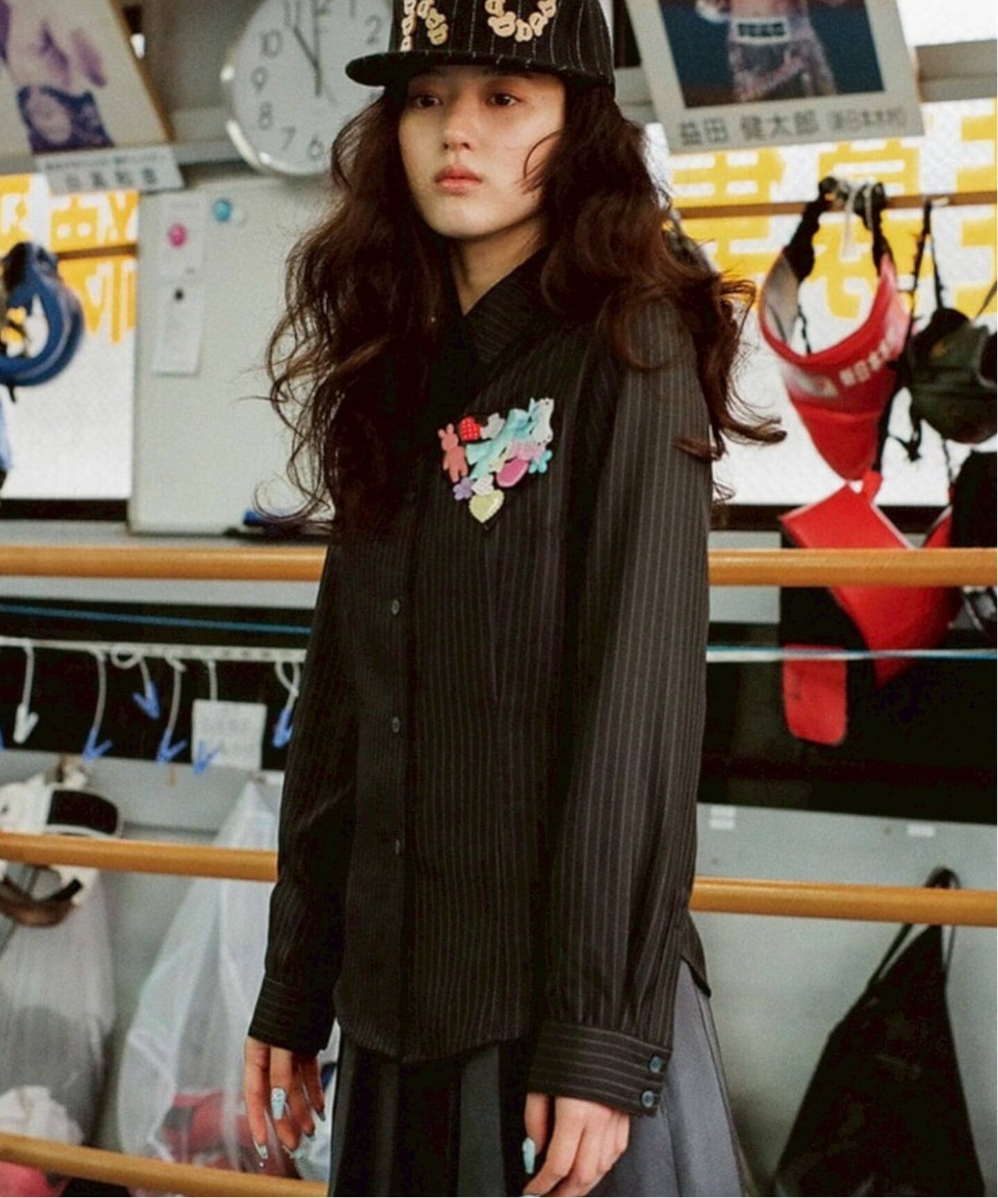MOMENTEL トップス MOMENTEL / モーメンタル Heart Velcro Stripe Shirt（シャツ