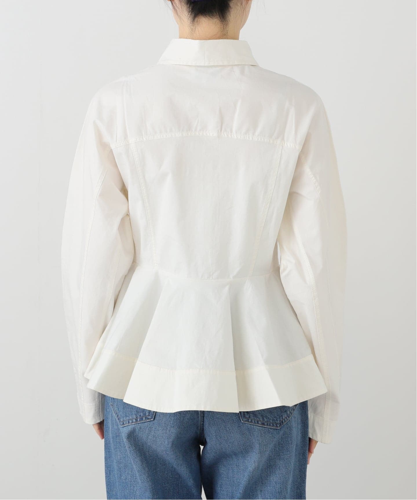 GANNI / ガニー Stretch Cotton Peplum Shirt（シャツ／ブラウス