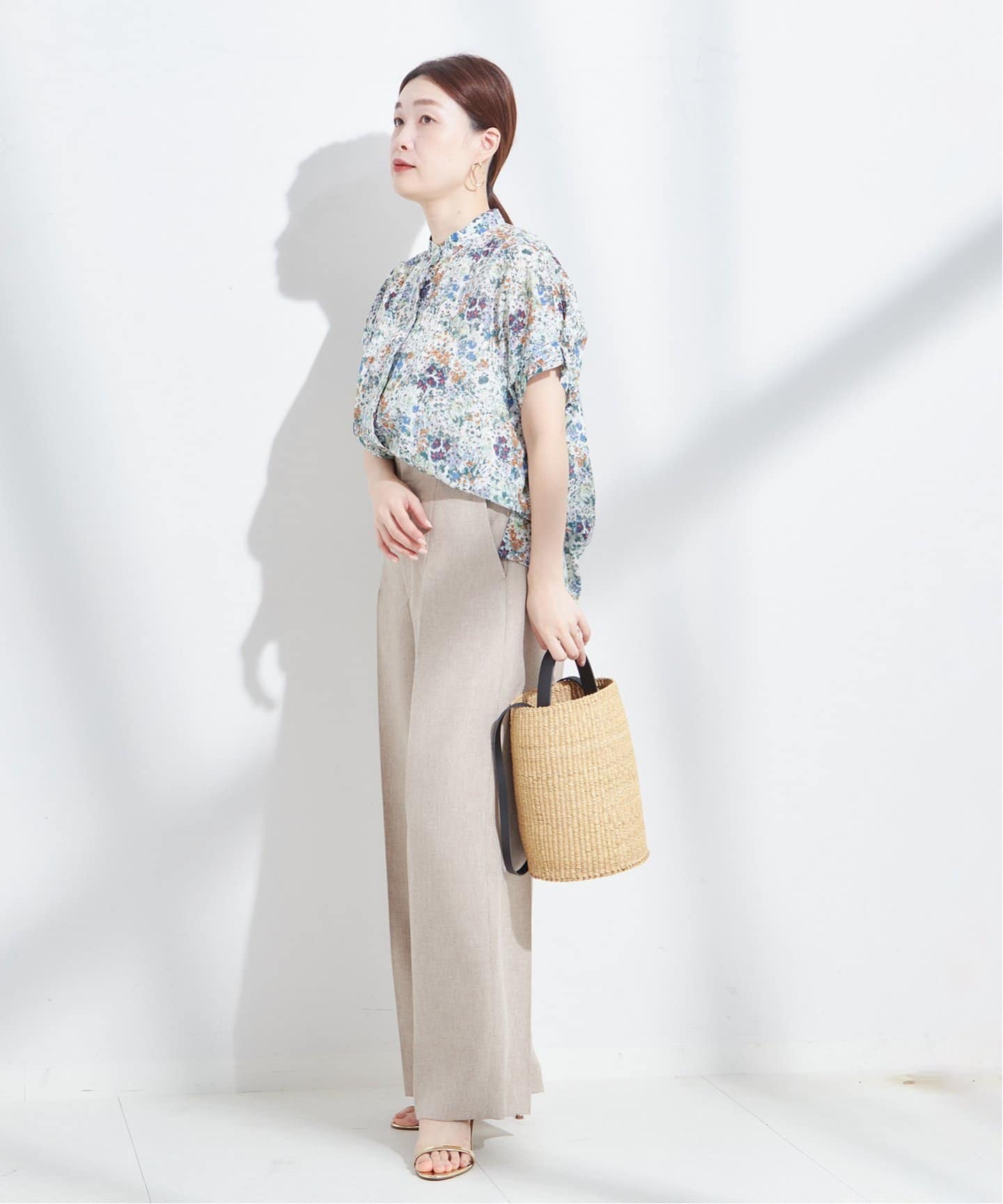半額 50％OFFの通販 追加4》DEVEAUX/ドットタックスリーブシャツ（シャツ／ブラウス トップス
