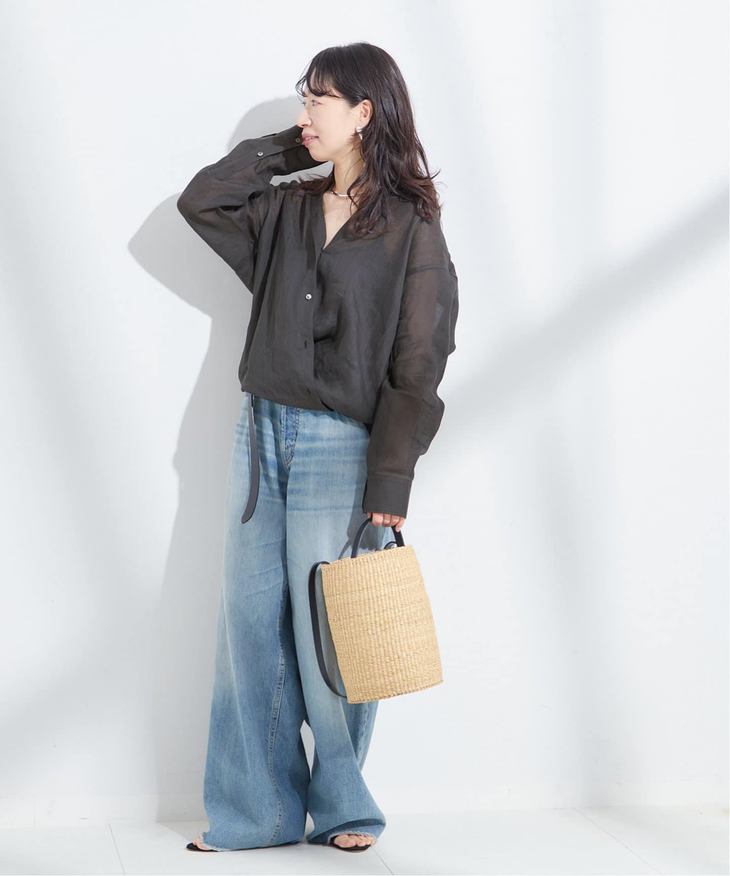 ブラウス シャツ シアーラミー 2WAY シャツ レディース シアーラミー・2WAYデザインシャツ/40代50代からのレディース