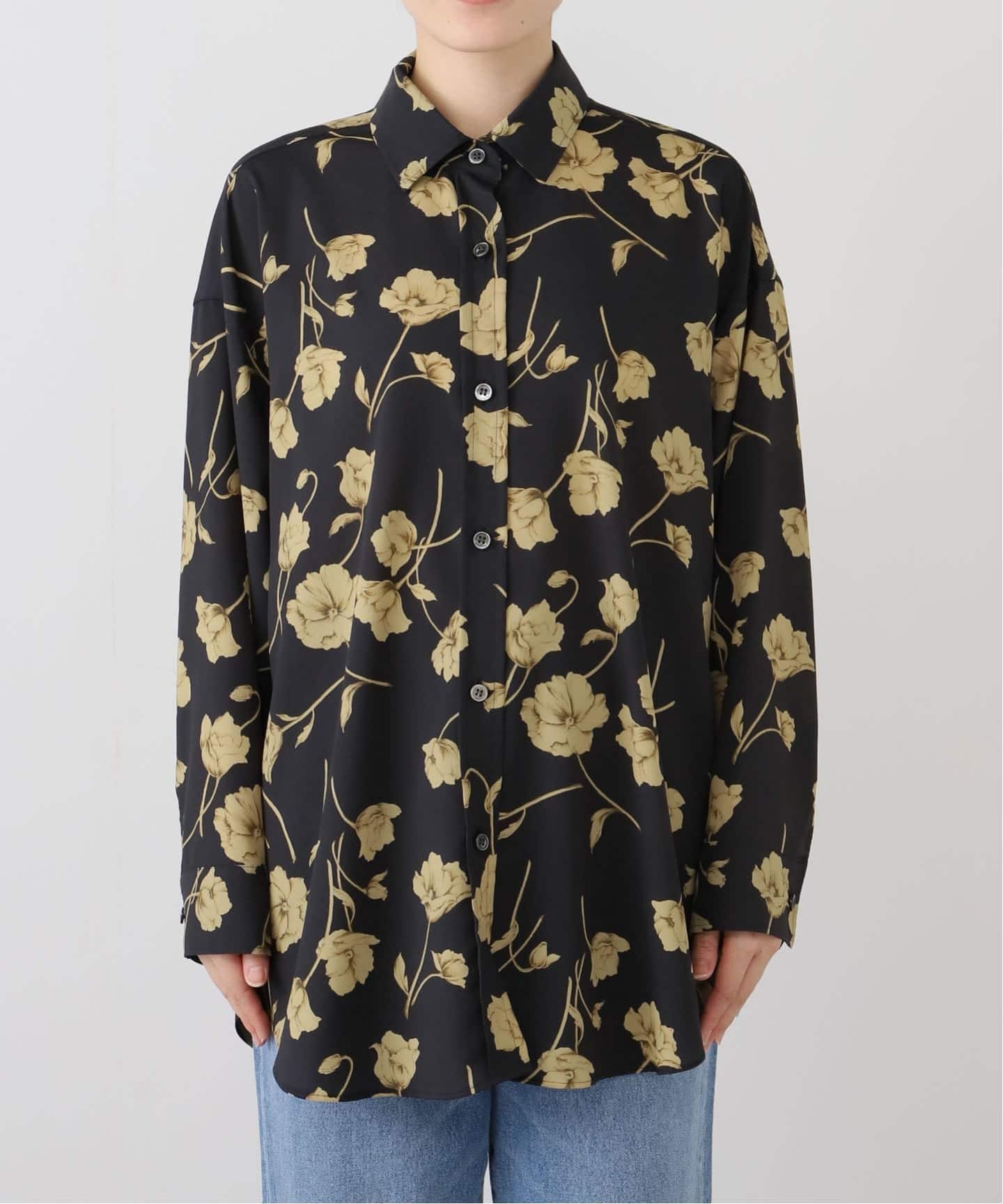 ほぼ新品未使用 JOURNAL STANDARD L'ESSAGE 花柄ブラウス JOURNAL STANDARD L'ESSAGE タックスリーブシャツ 花柄 JOURNAL