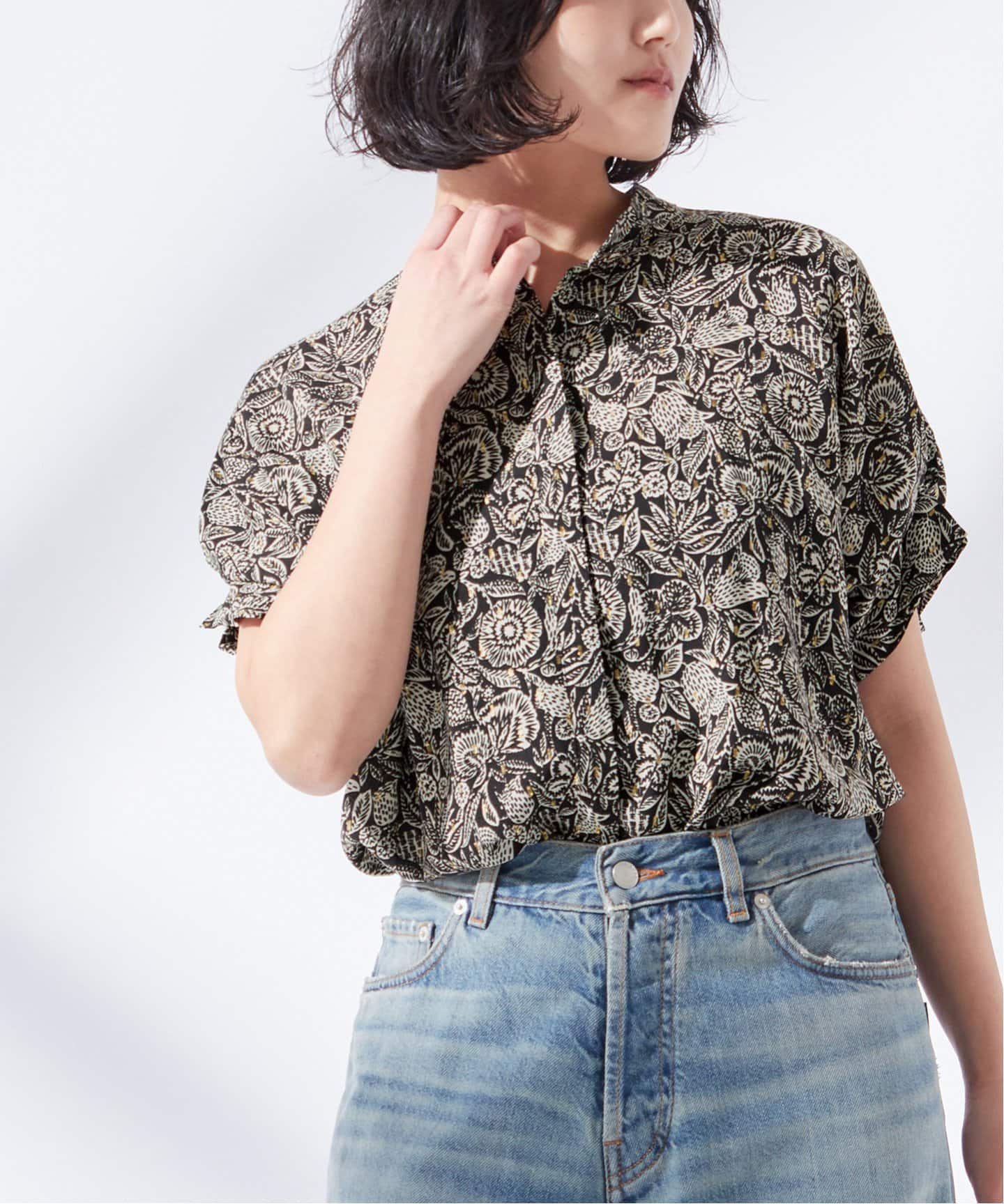25SS【LESSAGE JOURNAL STANDARD】ラメモノトーンシャツ 追加3》DEVEAUX GOLDラメモノトーンシャツ（シャツ／ブラウス