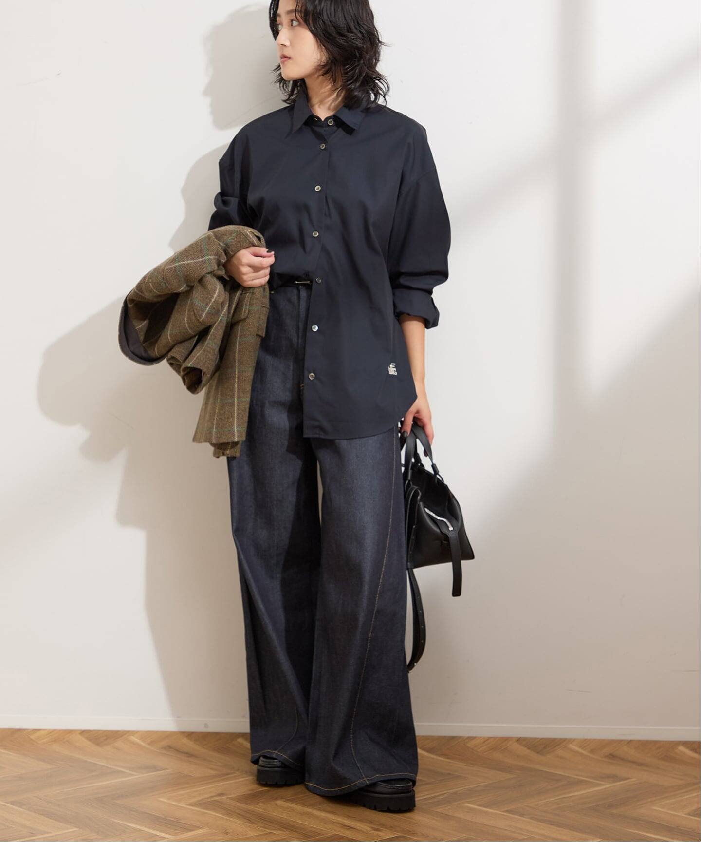 刺しゅうストライプ/無地デザインシャツ（シャツ／ブラウス）｜JOURNAL