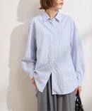 刺しゅうストライプ/無地デザインシャツ