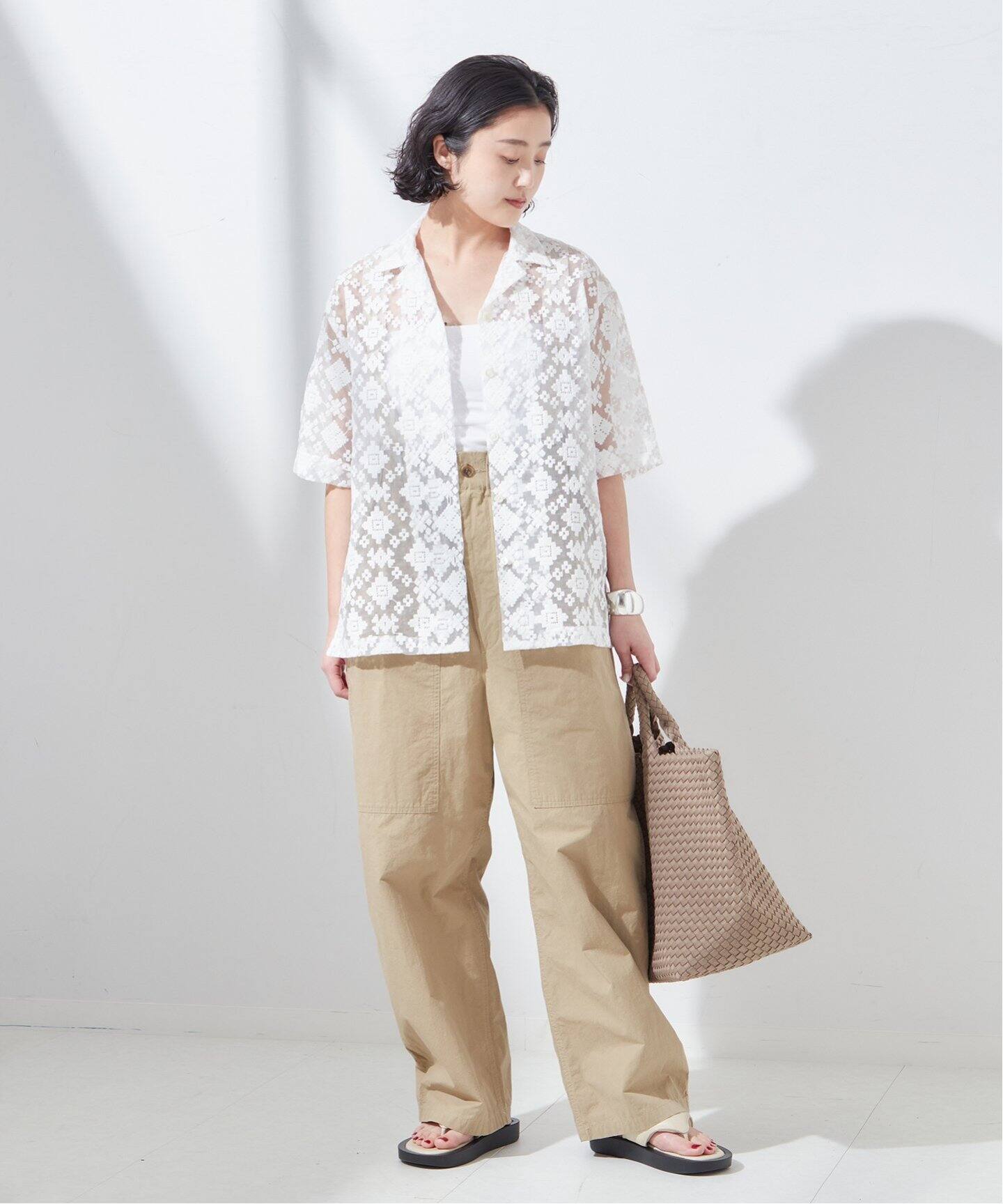 オーガンジーレースシャツ（シャツ／ブラウス）｜JOURNAL