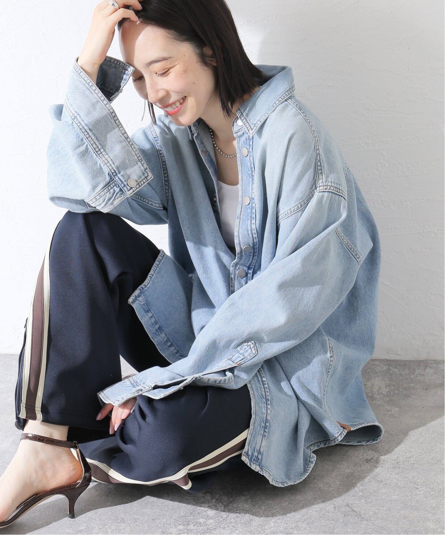 HAIKURE/ハイクル】NEW OFELIA BLUE AQUA：デニムシャツ（シャツ 