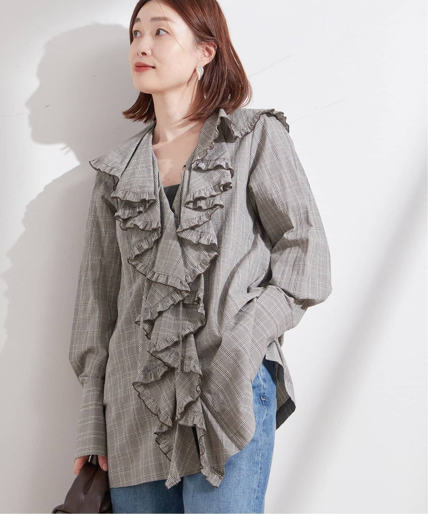 uhr ruffle frill shirt ラッフル　フリル　シャツ　新品 Uhr/ウーア】Ruffle Frill Shirt：シャツ（シャツ／ブラウス