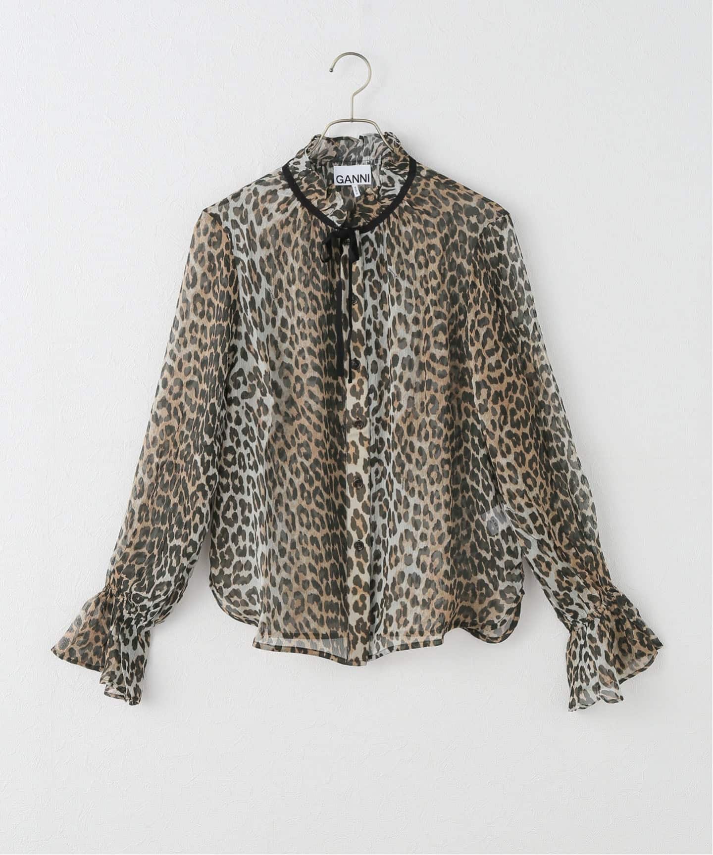 GANNI/ガニー】Printed Viscose Chiffon Tie String：ブラウス