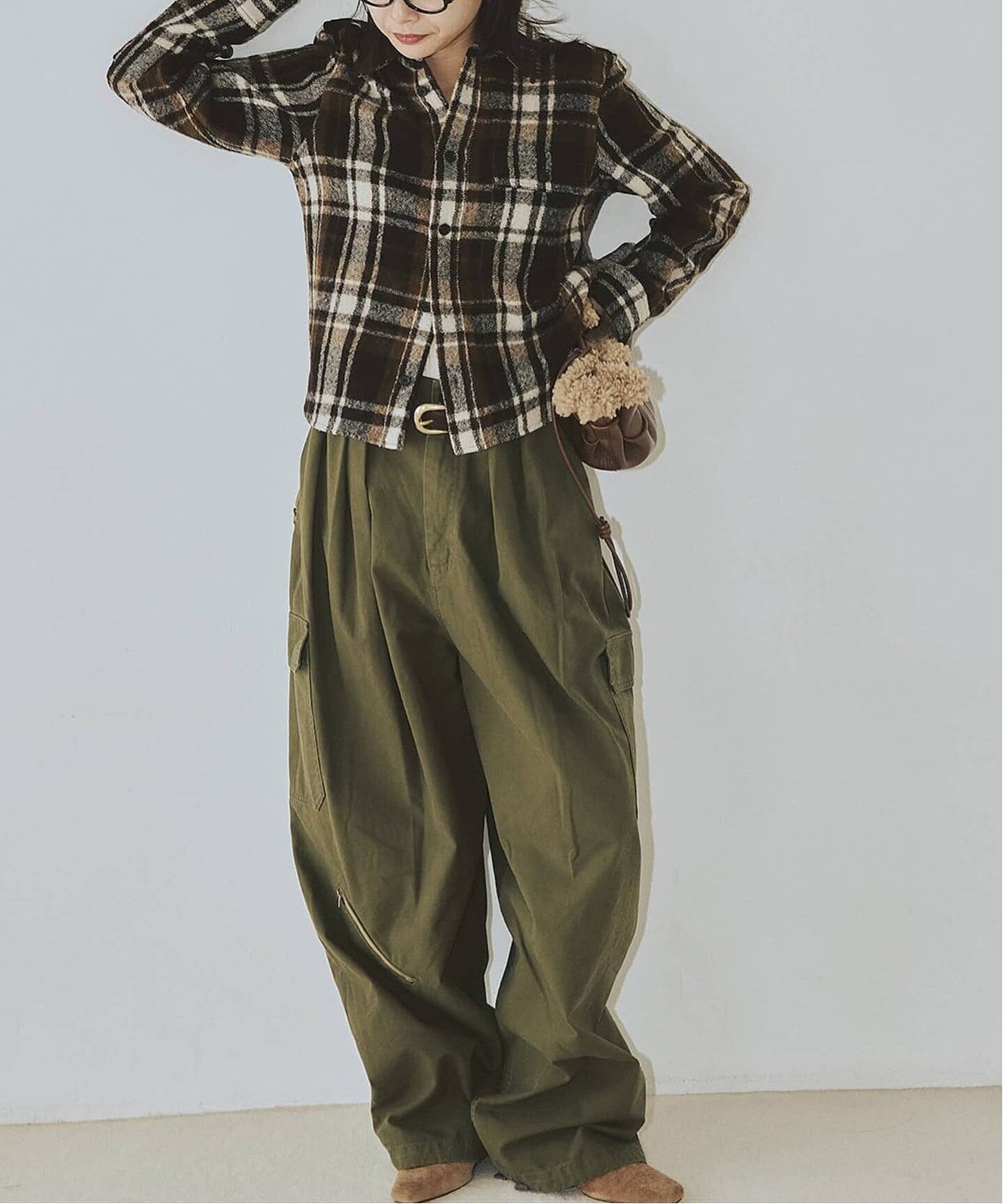 INSCRIRE /アンスクリア】Check Tight Fit Shirt：シャツ（シャツ