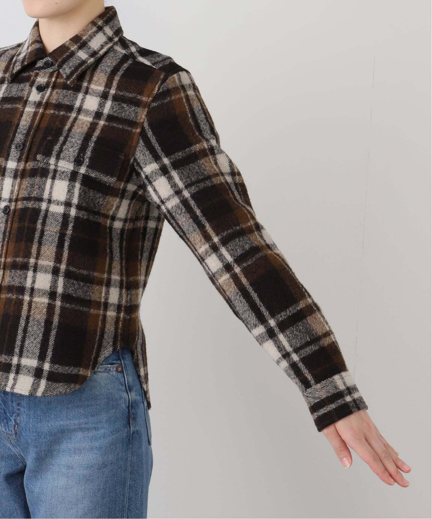 INSCRIRE /アンスクリア】Check Tight Fit Shirt：シャツ