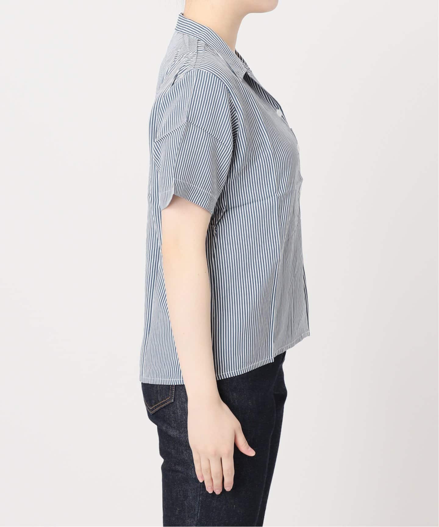 別注》【LUSANA / ルサーナ】 TINA SHIRTS DENIM STRIPE：シャツ