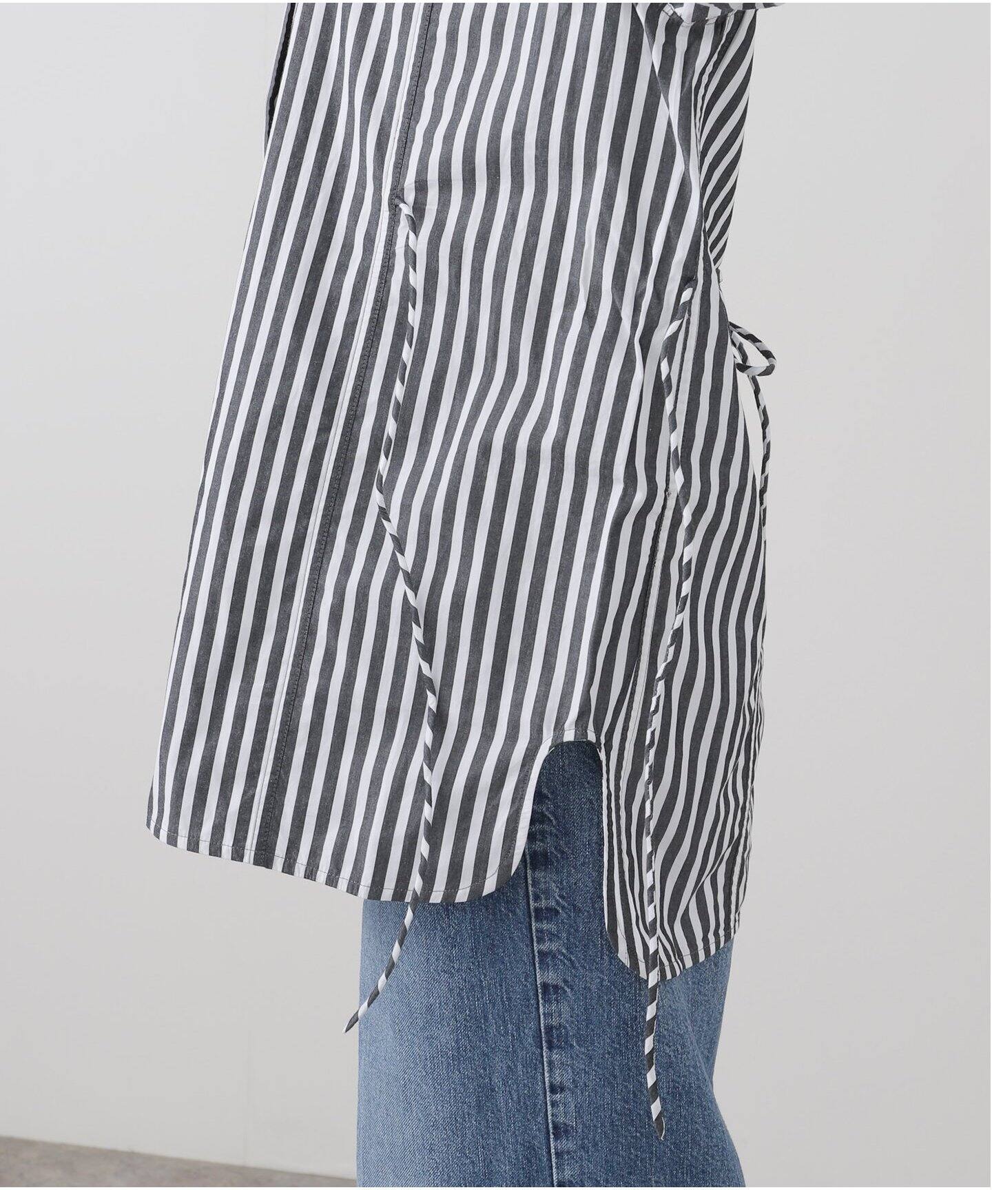 GANNI/ガニー】Stripe Cotton Oversized Tie Shirt：シャツ（シャツ 
