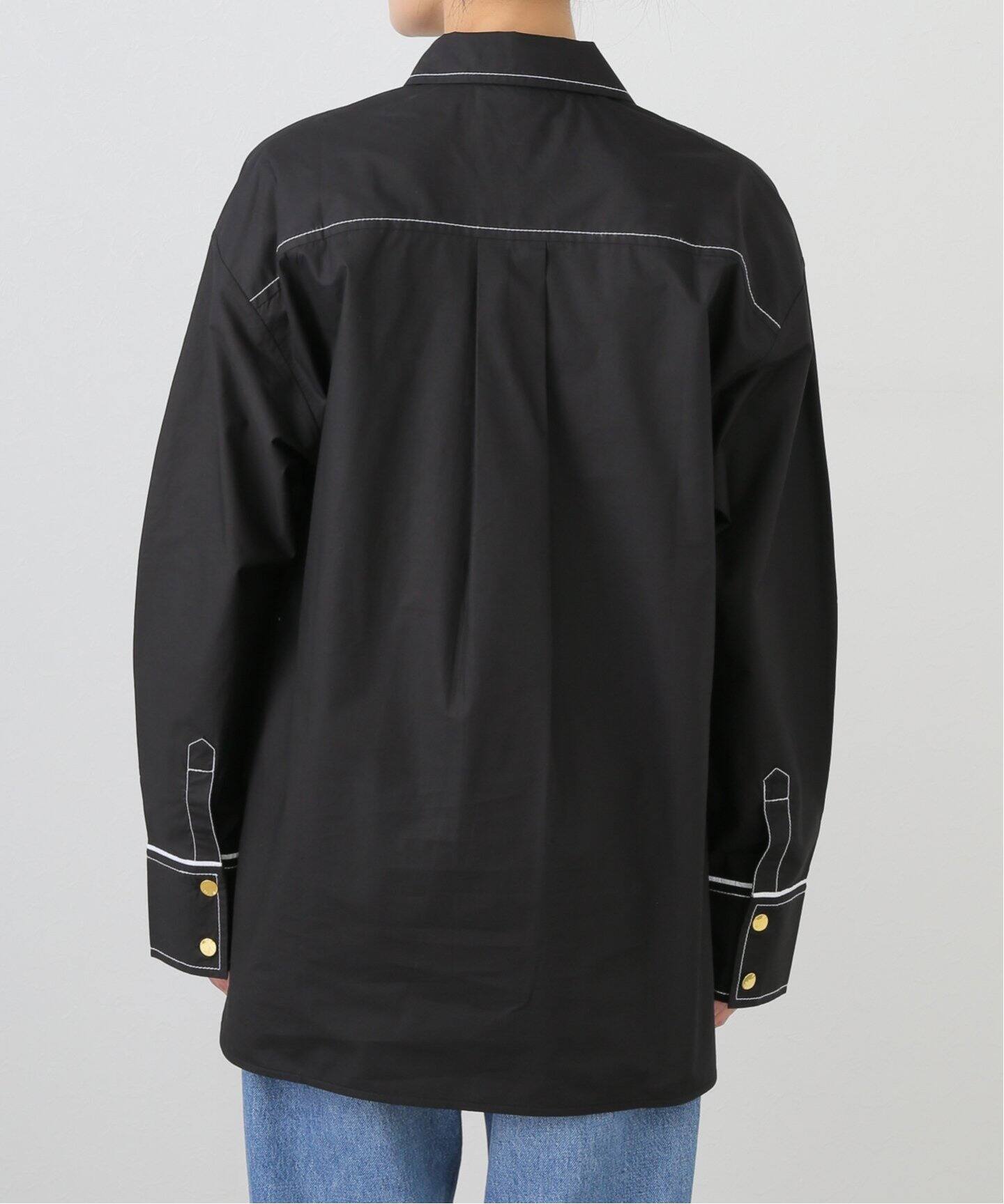 GANNI RIBBON TULLE RAGLAN SHIRT(24年SS) オーバーサイズ レディース