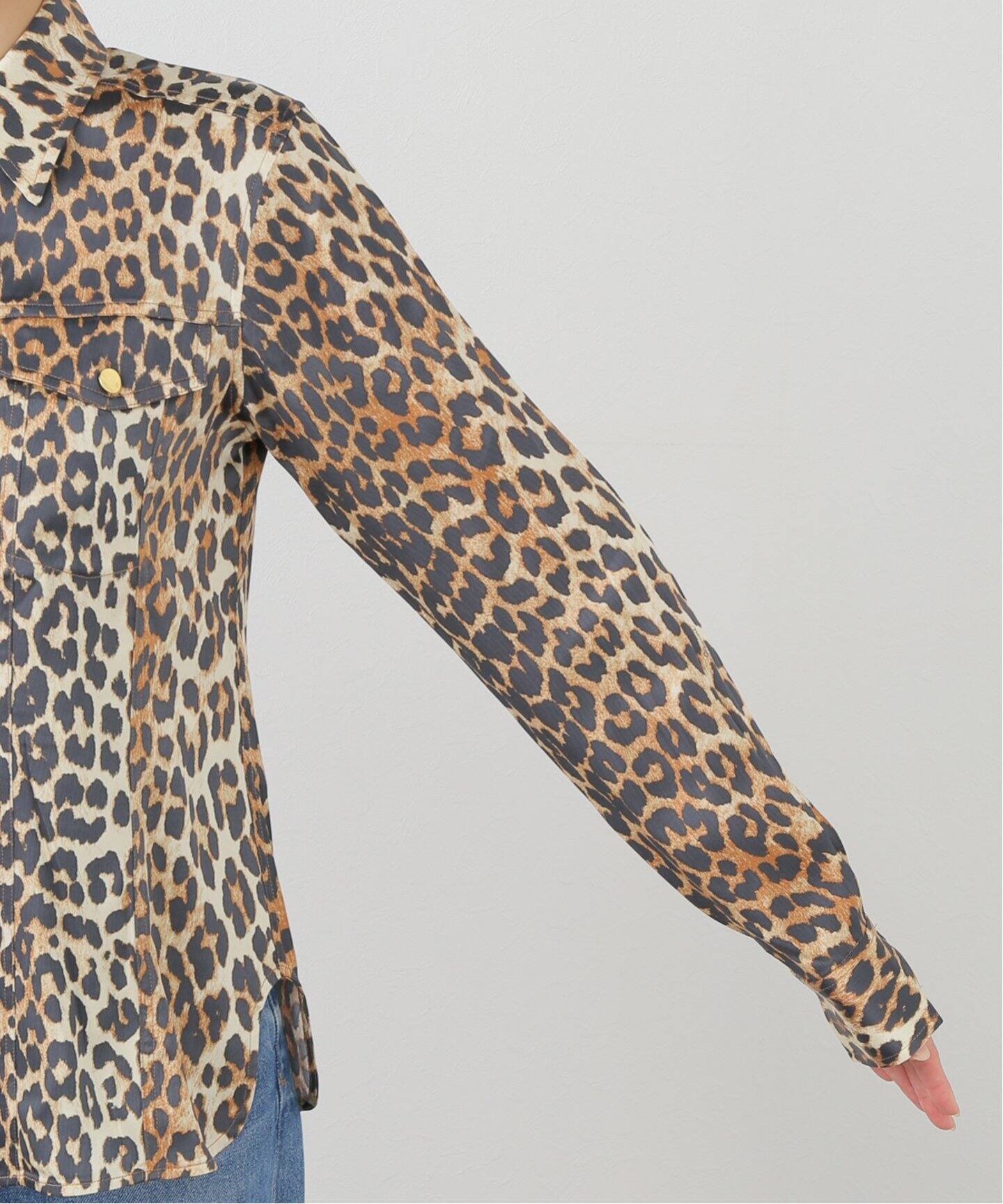 GANNI/ガニー】Printed Satin Shirt：シャツ（シャツ／ブラウス